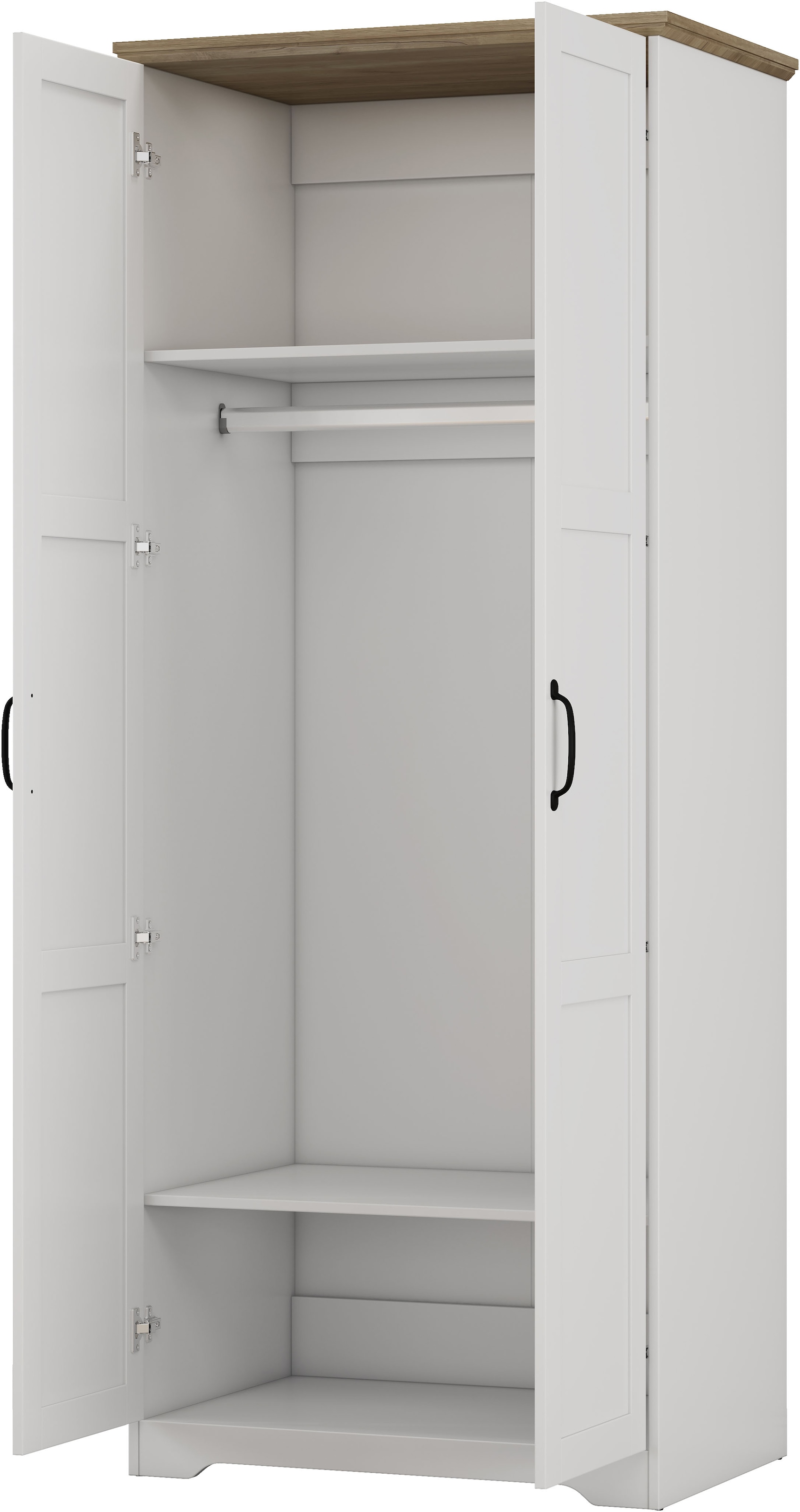 GOODproduct Kleiderschrank »Emmilia Schrank Schlafzimmerschrank im Landhaus Design« Landhaus Schrank mit  2 Türen in Breite 82,7cm, Höhe 2m