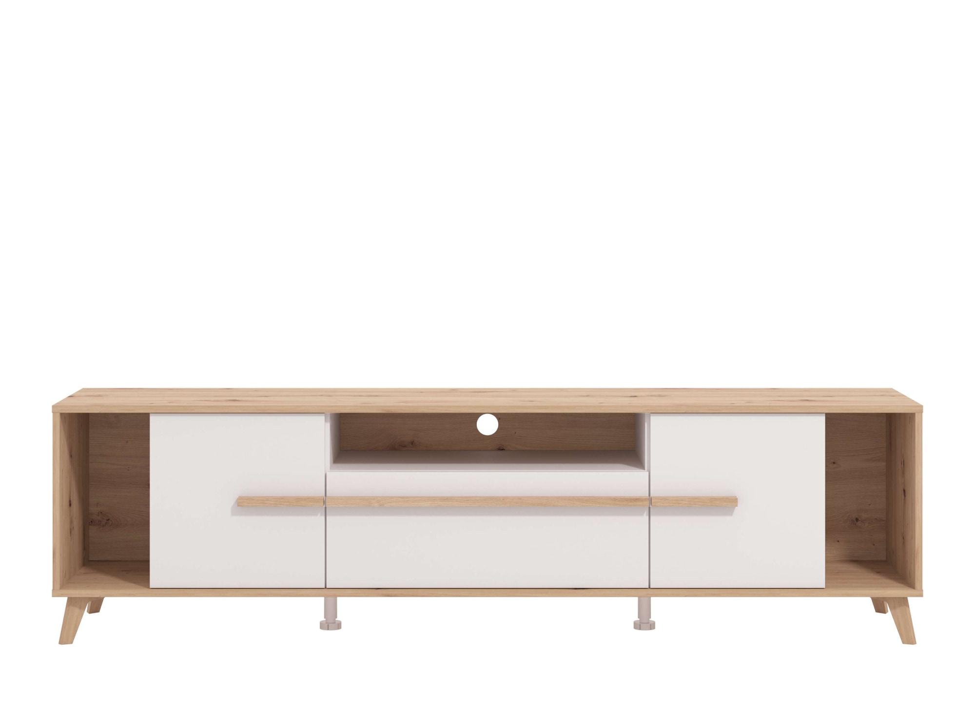 INOSIGN Lowboard »Orleans, TV-Lowboard, TV-Schrank, TV-Ständer, Breite 190 cm«, Kommode, Opaque Weiss/Artisan Eiche Dekor,modernes und elegantes Design