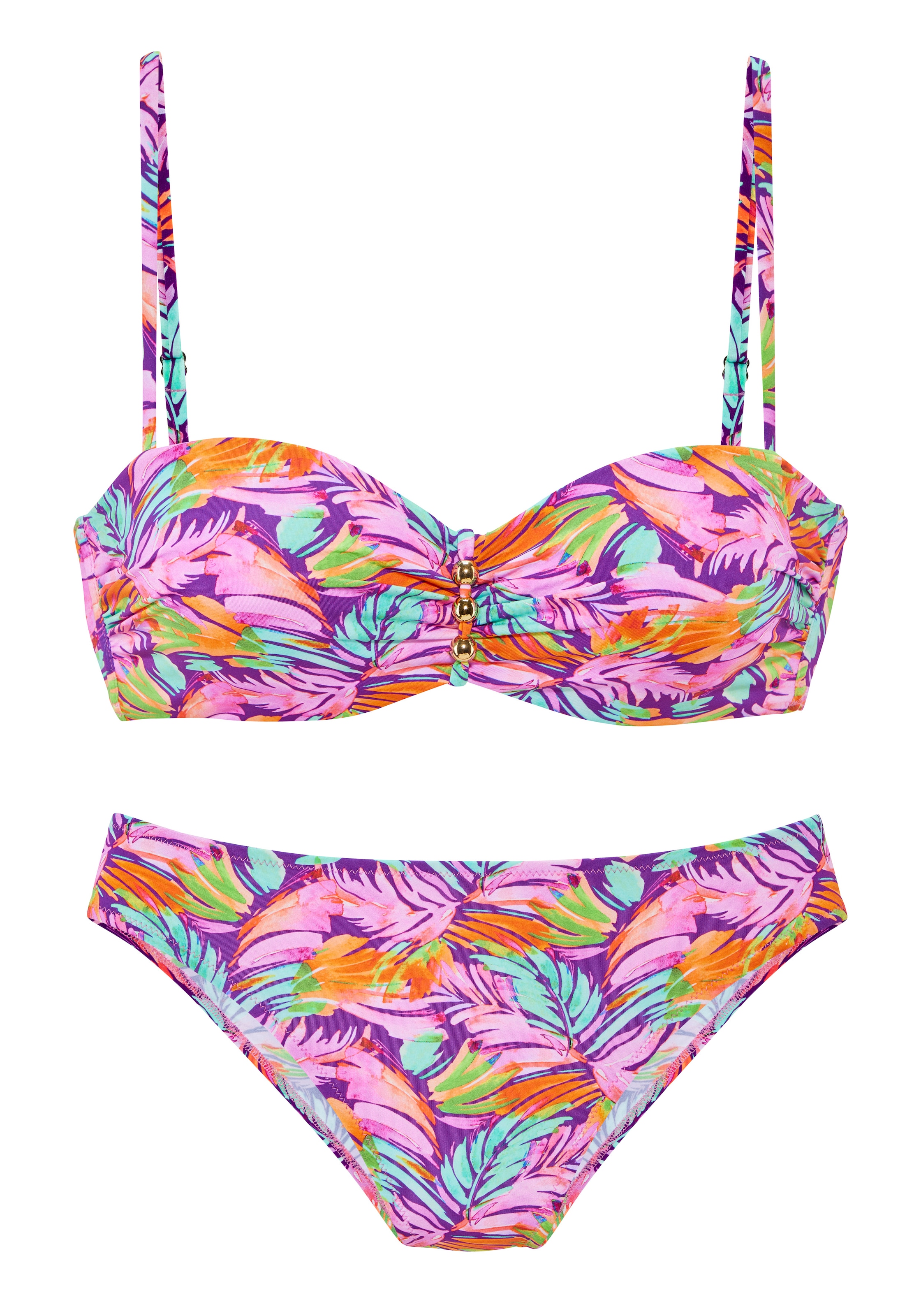 Vivance by Lascana Bügel-Bandeau-Bikini mit farbenfrohem Blätterdruck