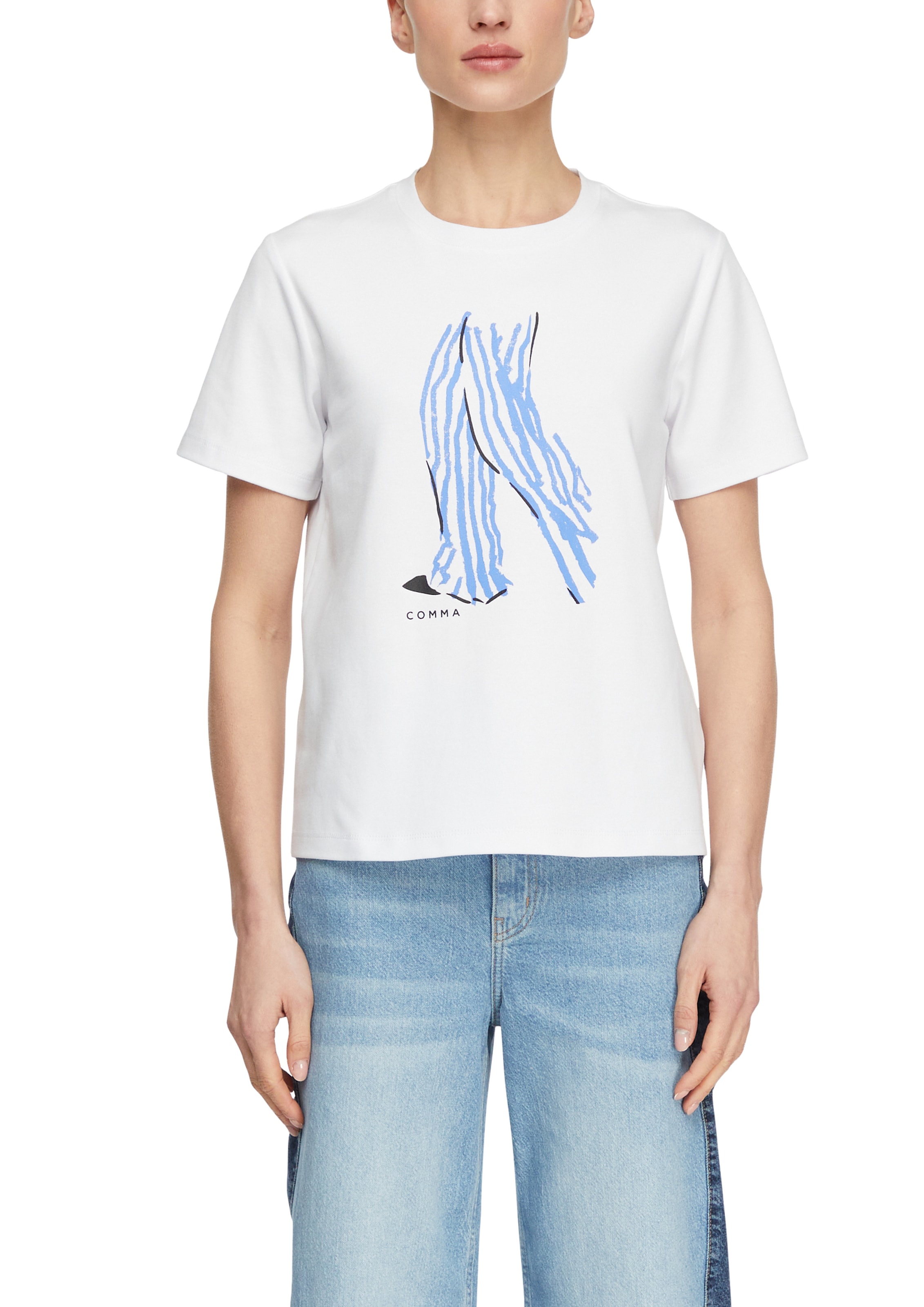 Image of Comma T-Shirt mit Artwork