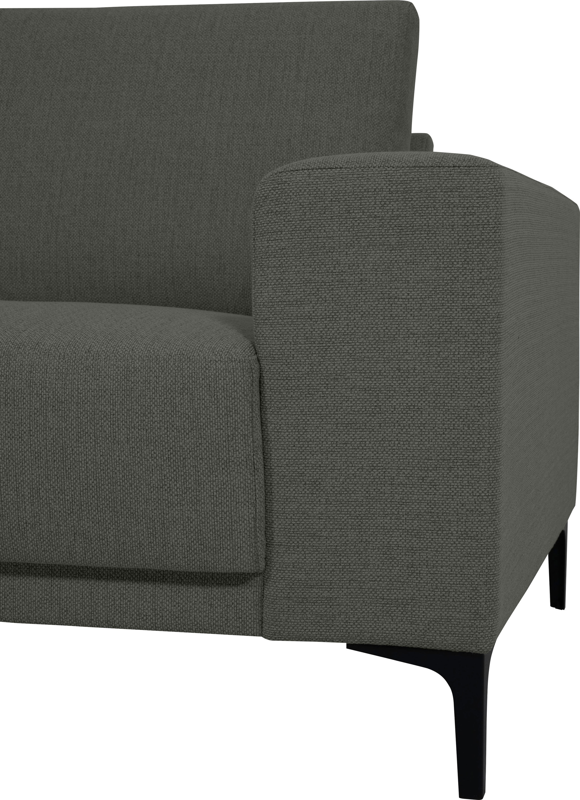 Places of Style 2-Sitzer »Xander«, Breite 164 cm, Webstoff, Soft-Touch Chenille, schwarze Metallfüsse