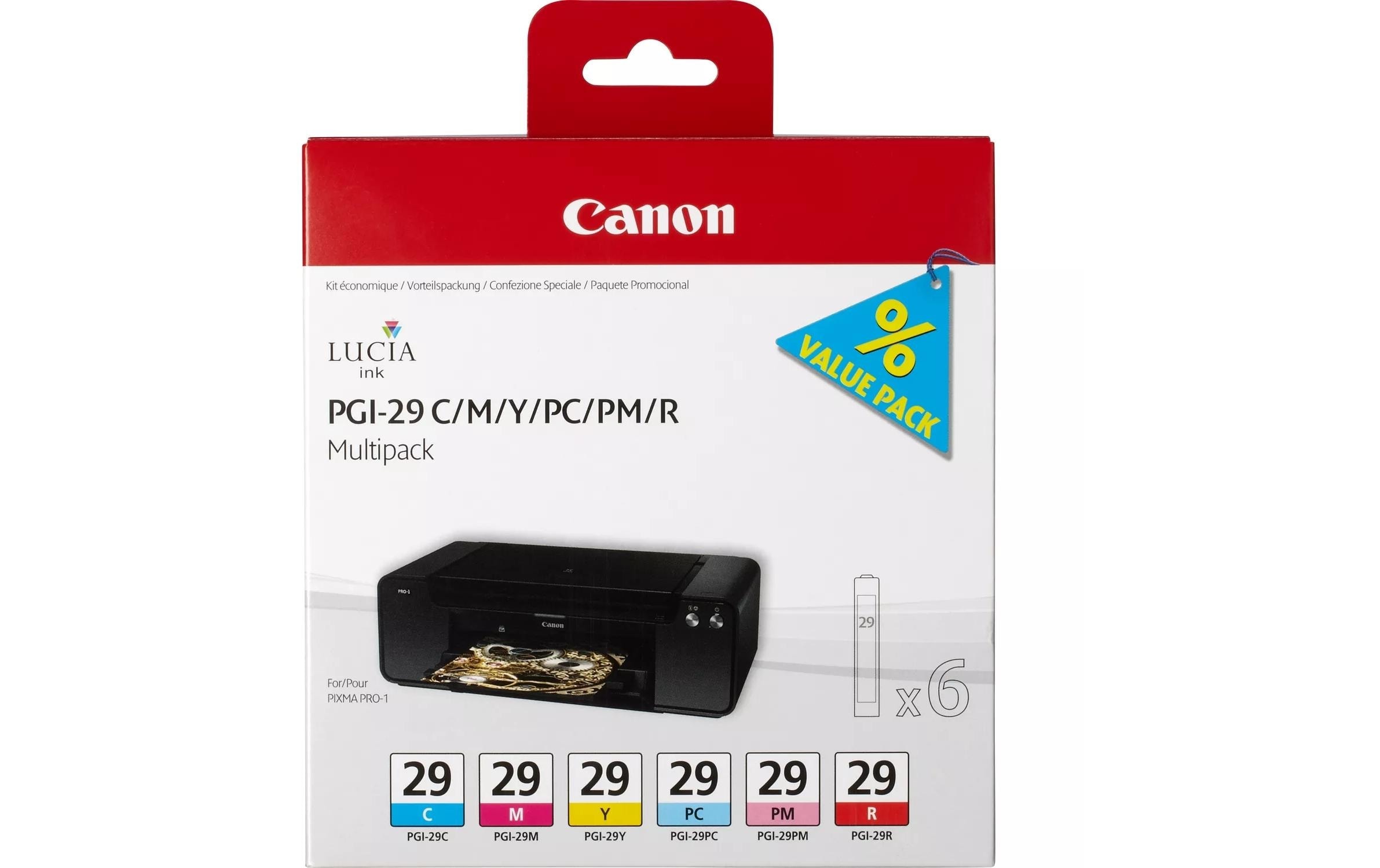 Canon Tintenpatrone »PGI-29 CMY/PC/PM/R Multipack«