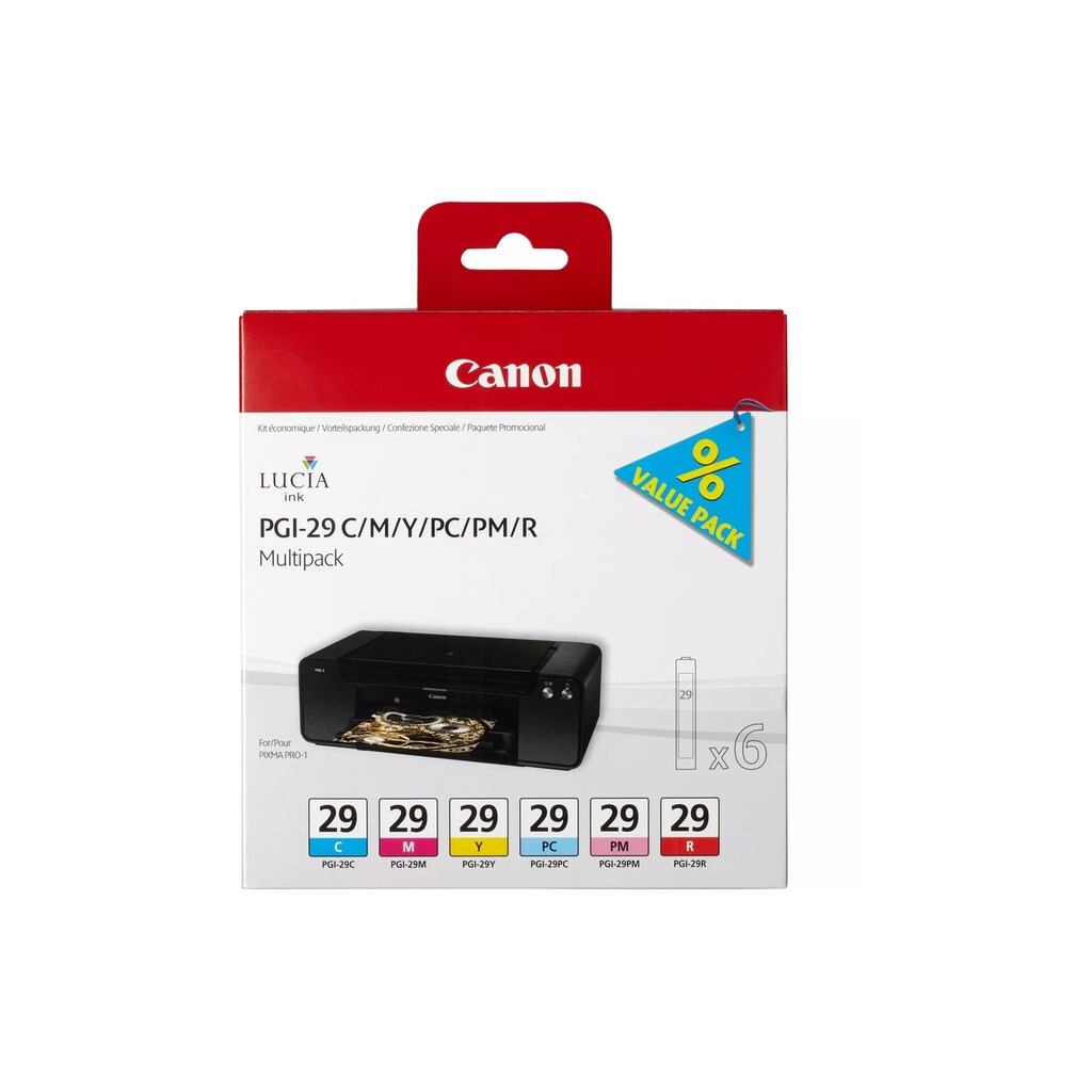 Canon Tintenpatrone »PGI-29 CMY/PC/PM/R Multipack«, (1 St.)