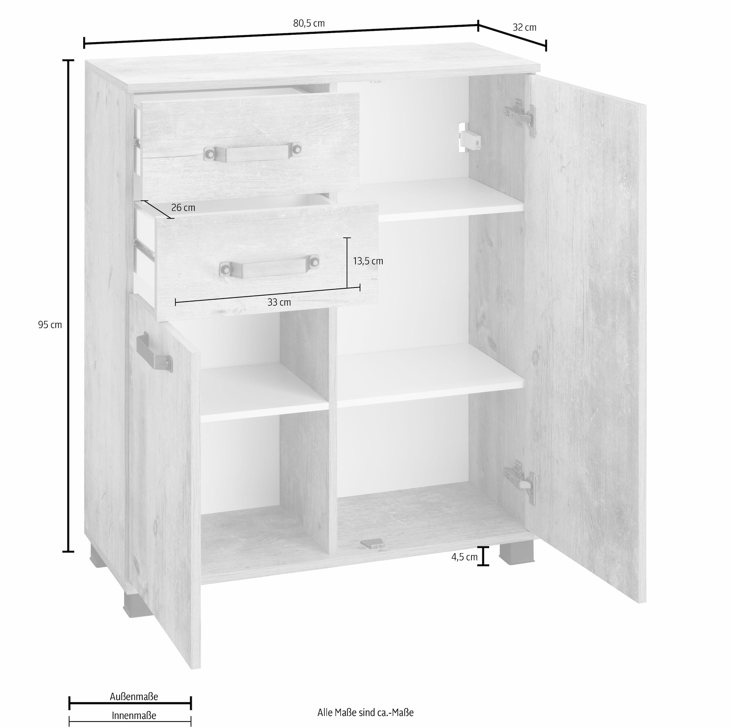 Schildmeyer Badkommode »Milan«, Breite 80,5 2 cm, Metallgriffen kaufen 2 & Türen, mit Schubladen bequem