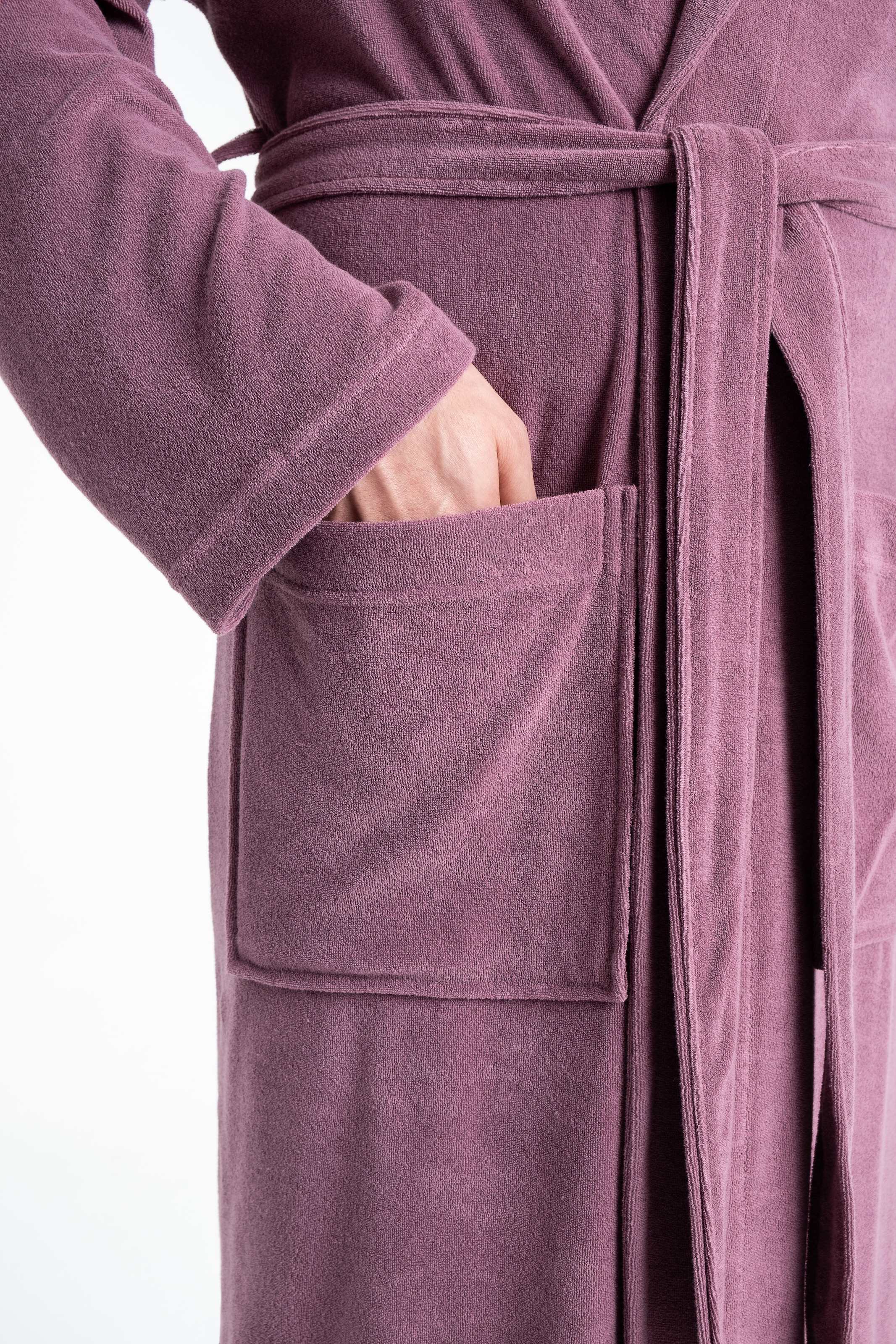 my home Peignoir de bain homme »Jule, ideal für Sauna & Spa, Hotelbademantel, Morgenmantel« 1 cuis tlg., einfarbiger Leichtfrottier-Bademantel, hoher Baumwollanteil, S-4XL