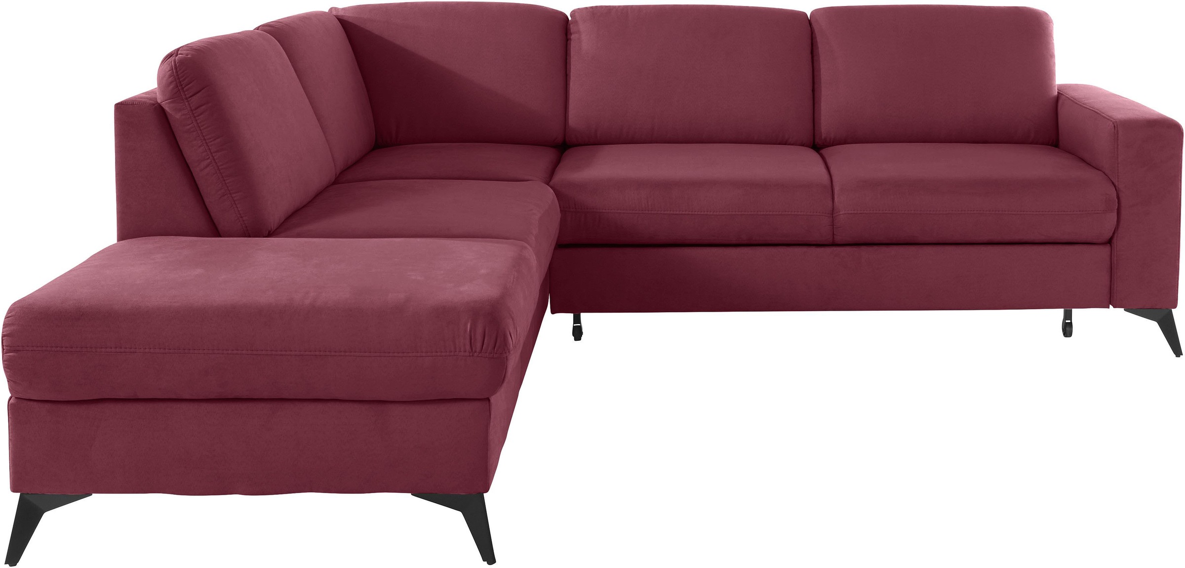 PLACES OF STYLE Ecksofa »Lolland L-Form« Wahlweise mit Bettfunktion und Stauraum, auch mit abwischbarem Bezug