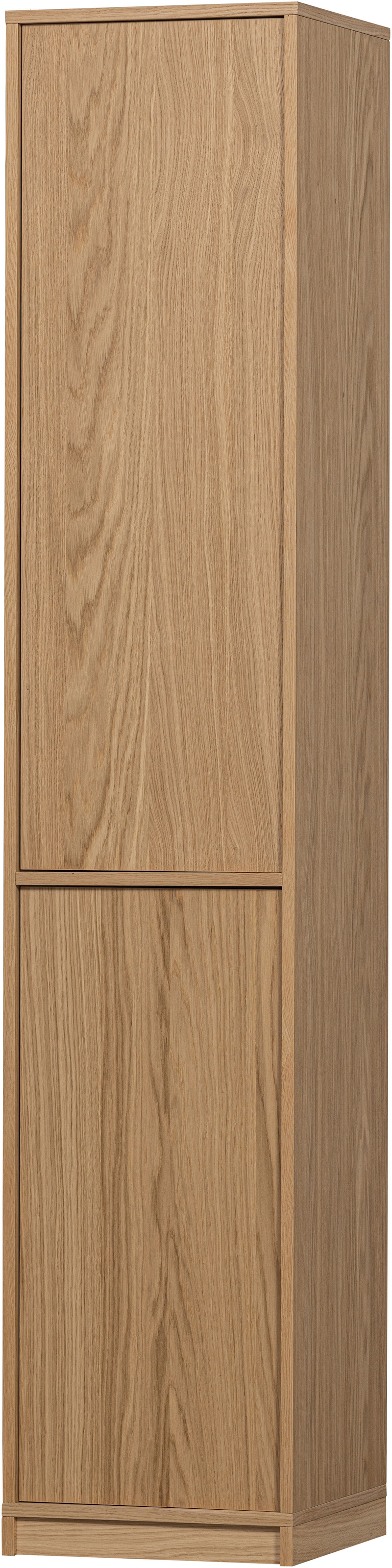 Image of WOOOD Mehrzweckschrank "Modulair Eichenholzfurnier mit Druckmechanismus 40x40x199 cm" Tragkraft 15 kg pro Boden, sichtbare Maserung, einfach zu montieren