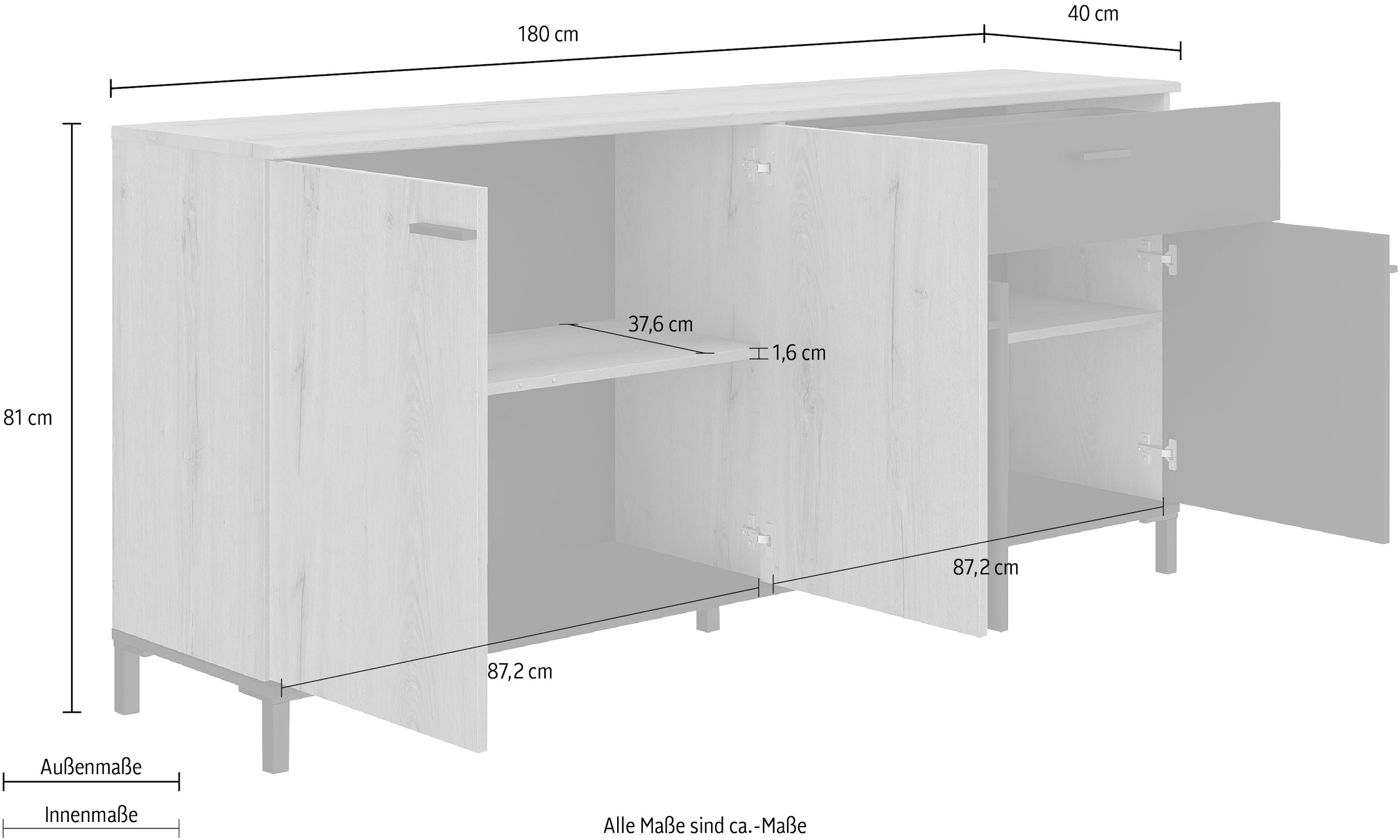 Gami Sideboard »Trust«, mit einer Schublade