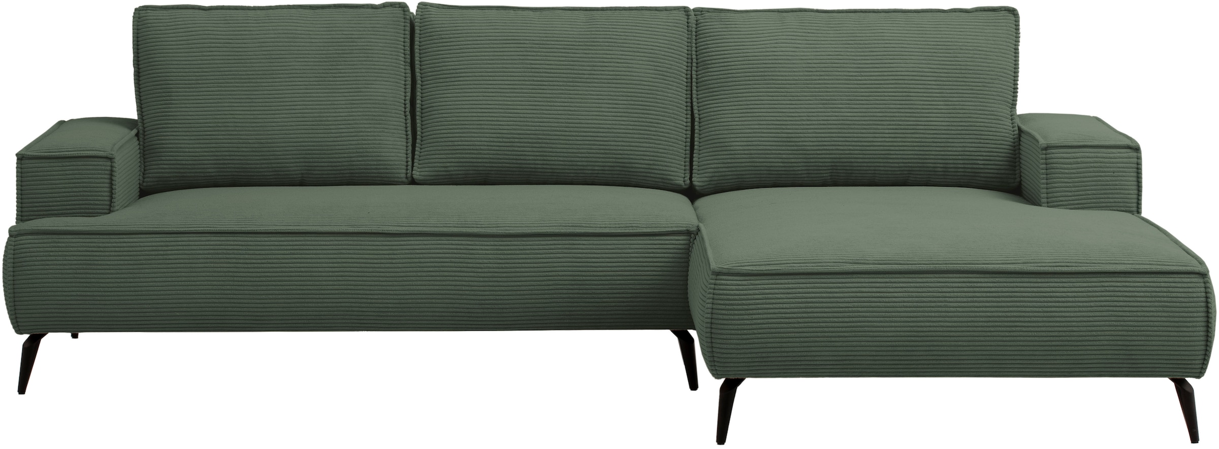 andas Ecksofa »TVINNU, L-Form in Cord, Sofa«, wahlweise Recamiere rechts/links, schwarze Füsse, bequemer Sitzkomfort