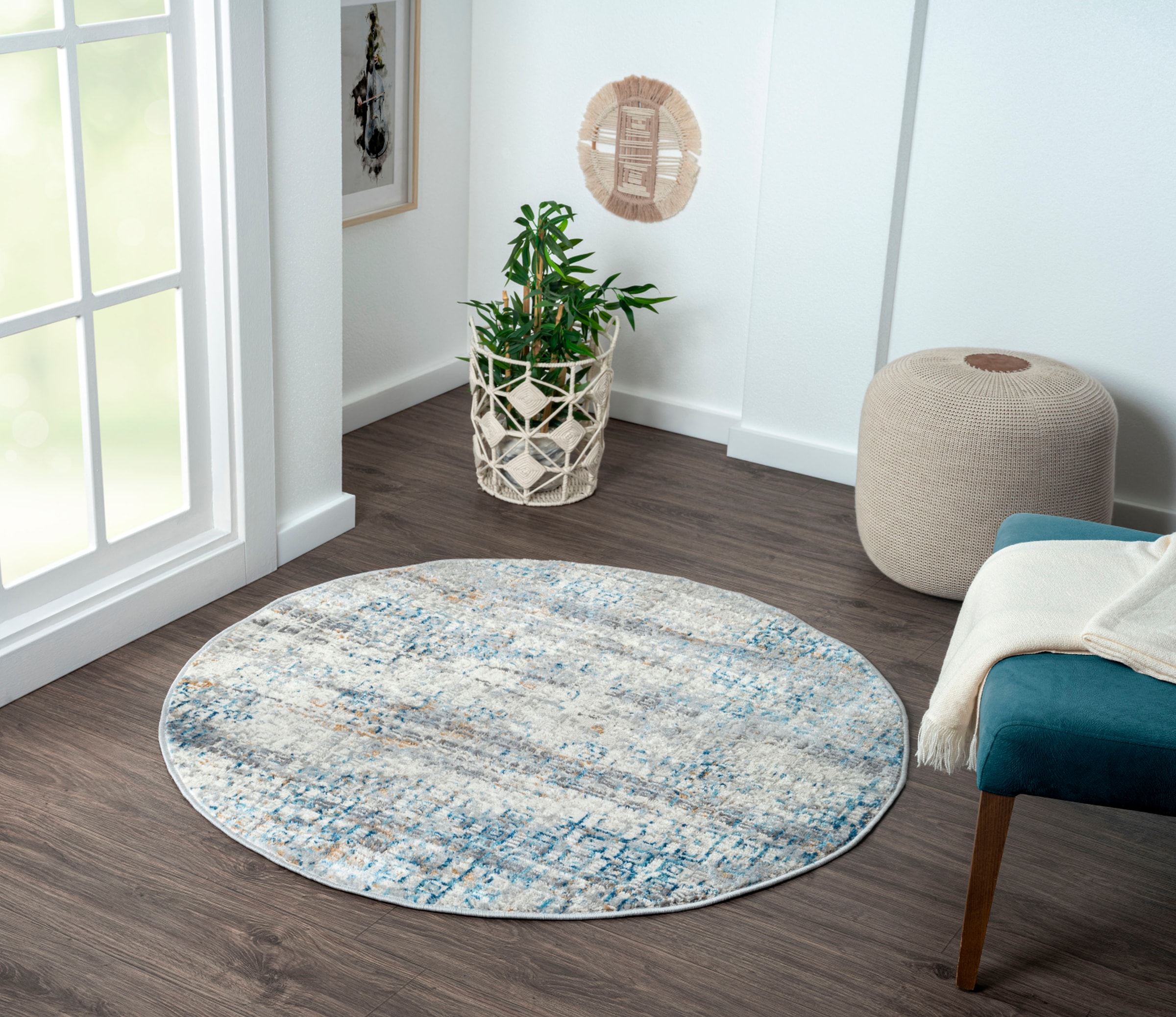Image of Myflair Möbel & Accessoires Teppich "My Look 2" rund 8 mm Höhe Kurzflor, Ethno-Design, besonders weich durch Microfaser