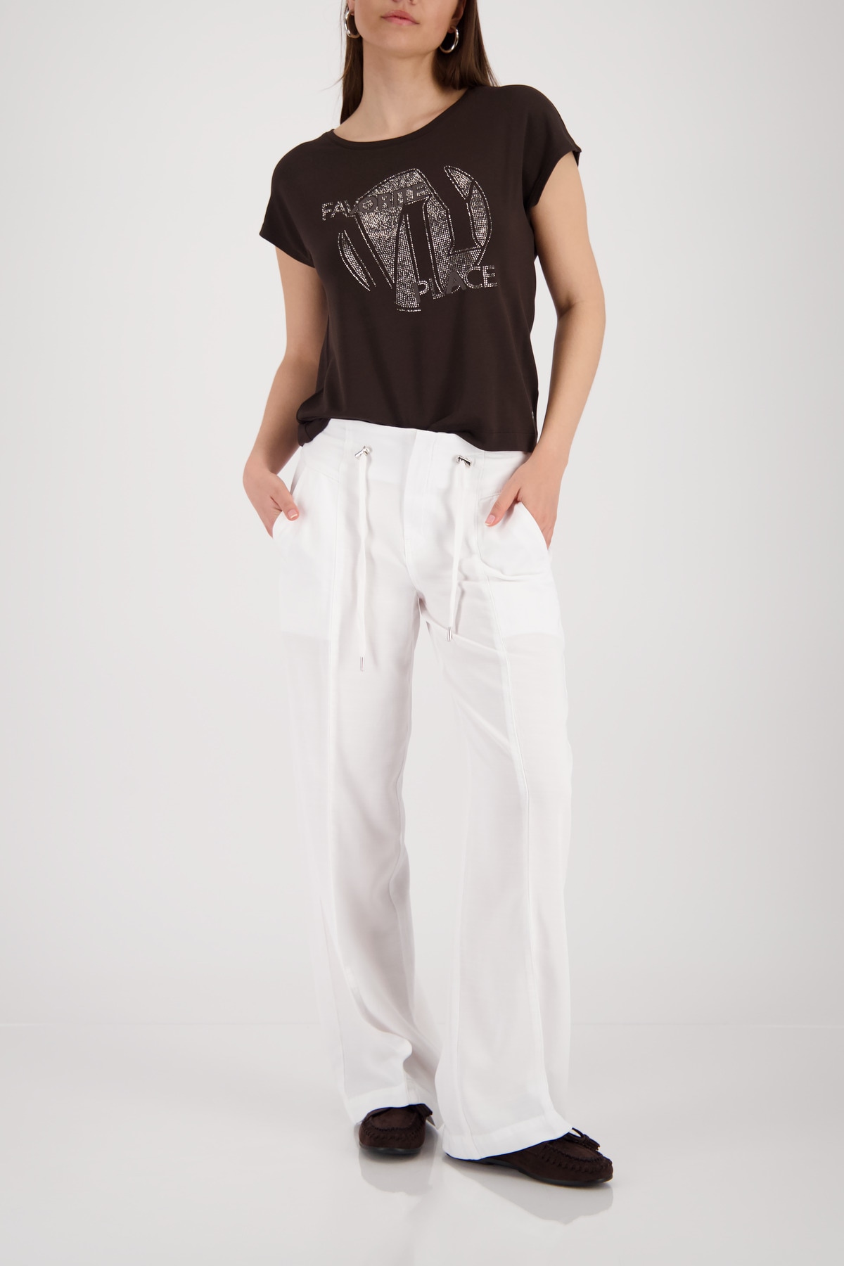 Monari T-Shirt »Shirt Schmuck« Regular fit mit Strasssteinen