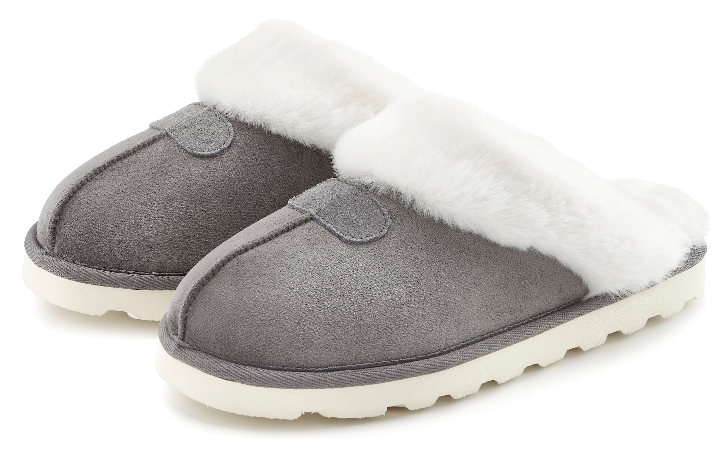 Image of Vivance Dreams Pantolette "Plüsch Hausschuh, Pantoffeln, Clogs, Schlappen, Hausschuh," mit Warmfutter VEGAN