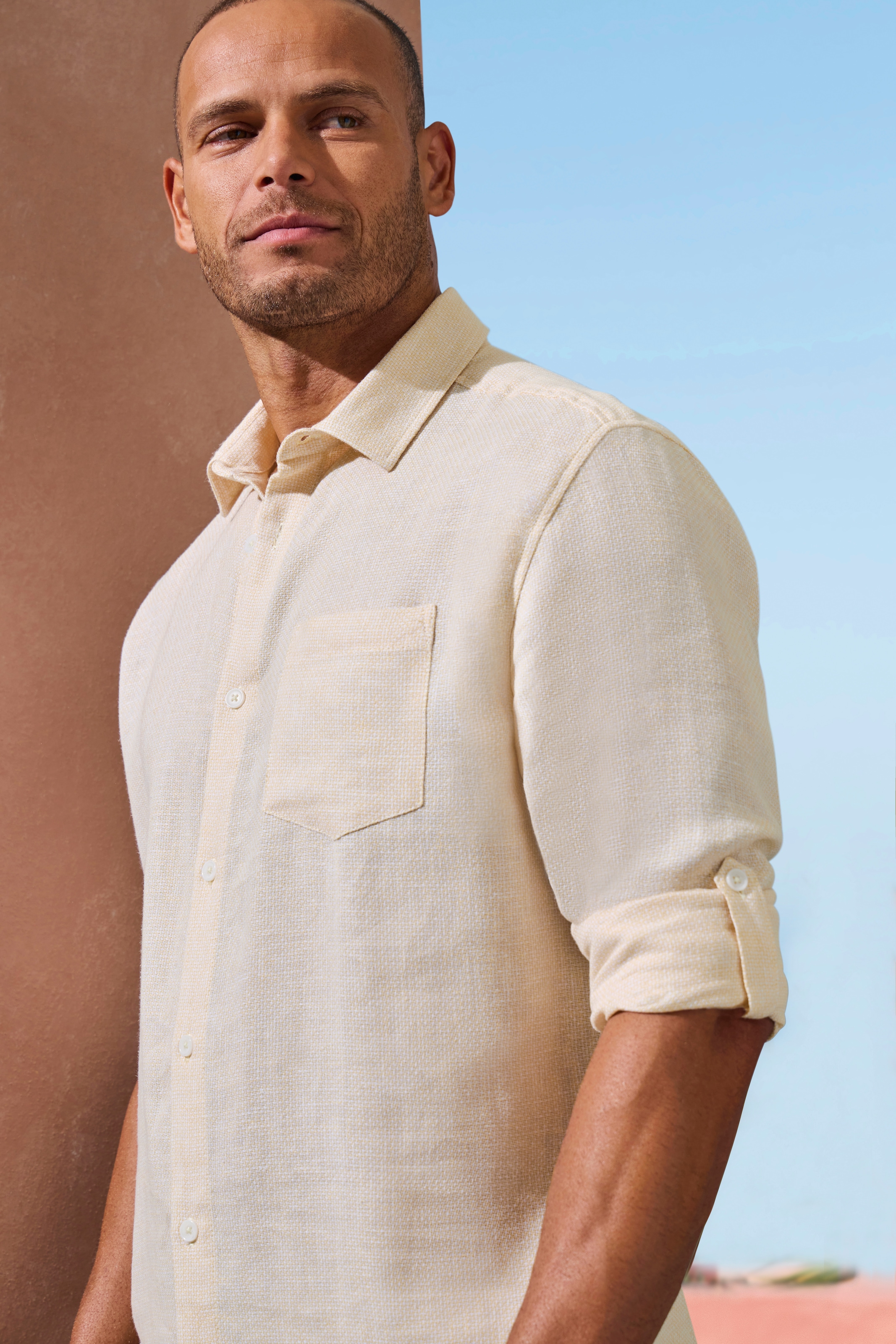John Devin Chinoshorts »regular-fit«, Oxford Shorts aus elastischer Baumwolle