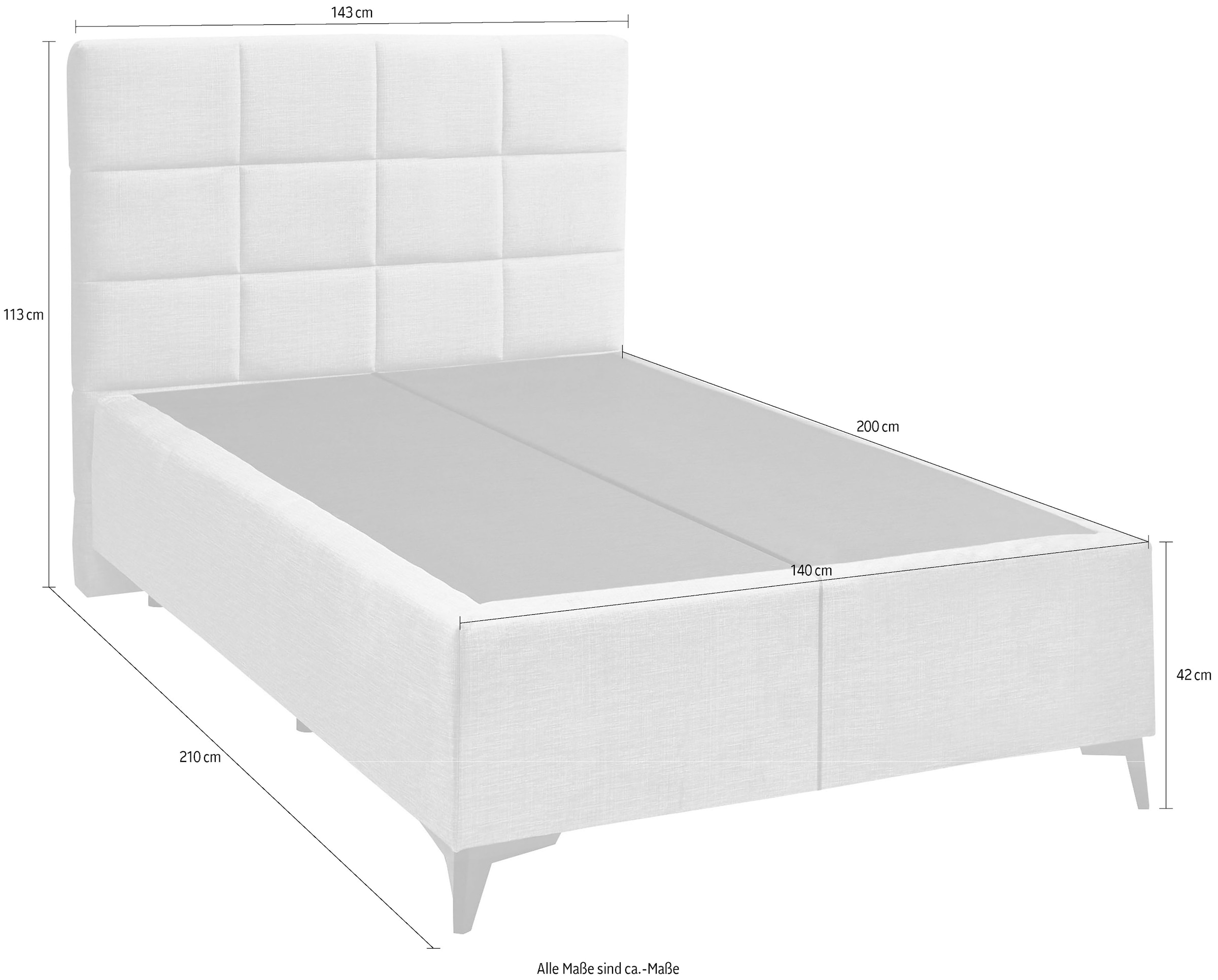 ED EXCITING DESIGN Boxspringbett »Navarra« wahlweise mit Matratze