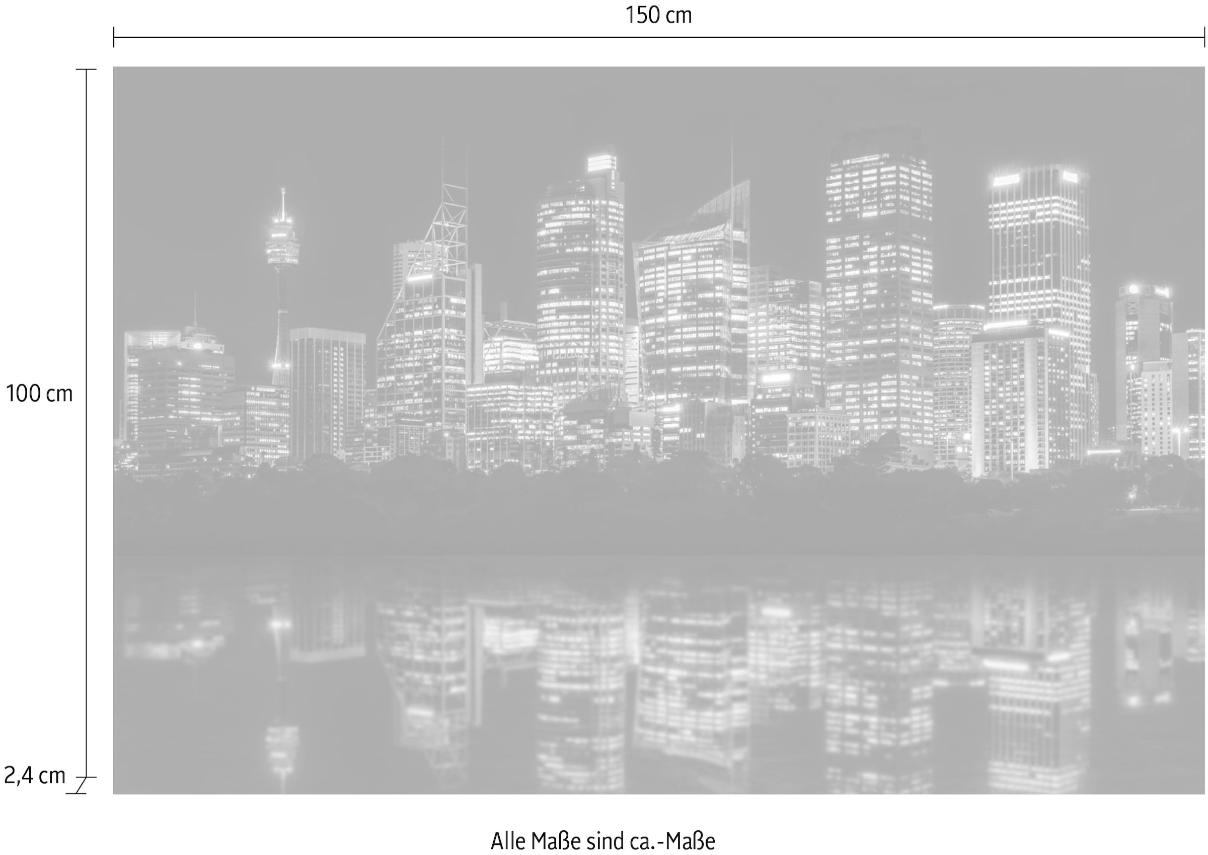 queence Acrylglasbild »Hochhäuser«, Skyline-Gebäude-Städte-Amerika-Bilder von Amerika-New York-Schwarz-Weiss, Fine Art-Print in Galeriequalität