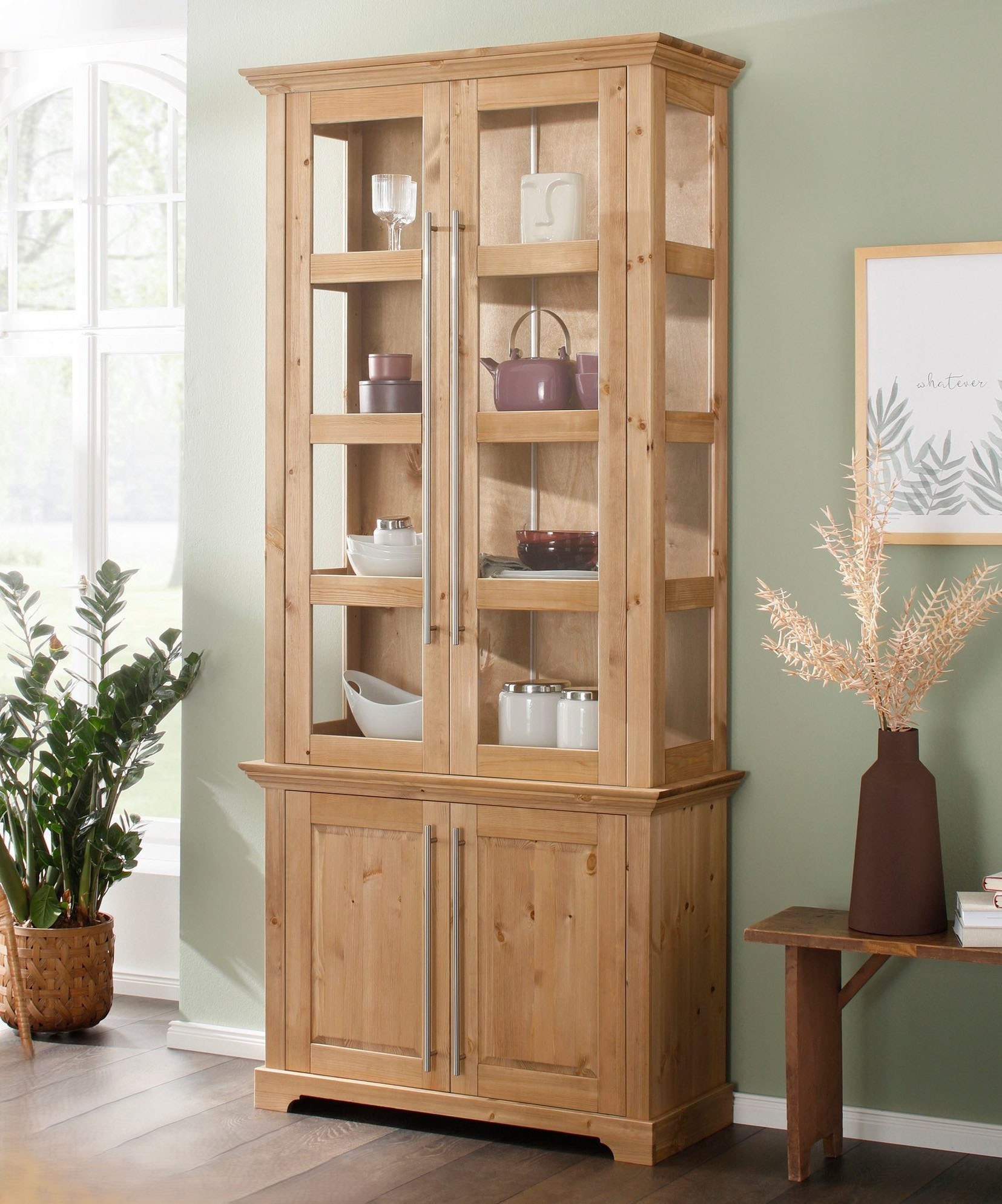 GOODproduct Vitrine »Melissa« aus massiver Kiefer, FSC® zertifiziert, Breite 94 cm