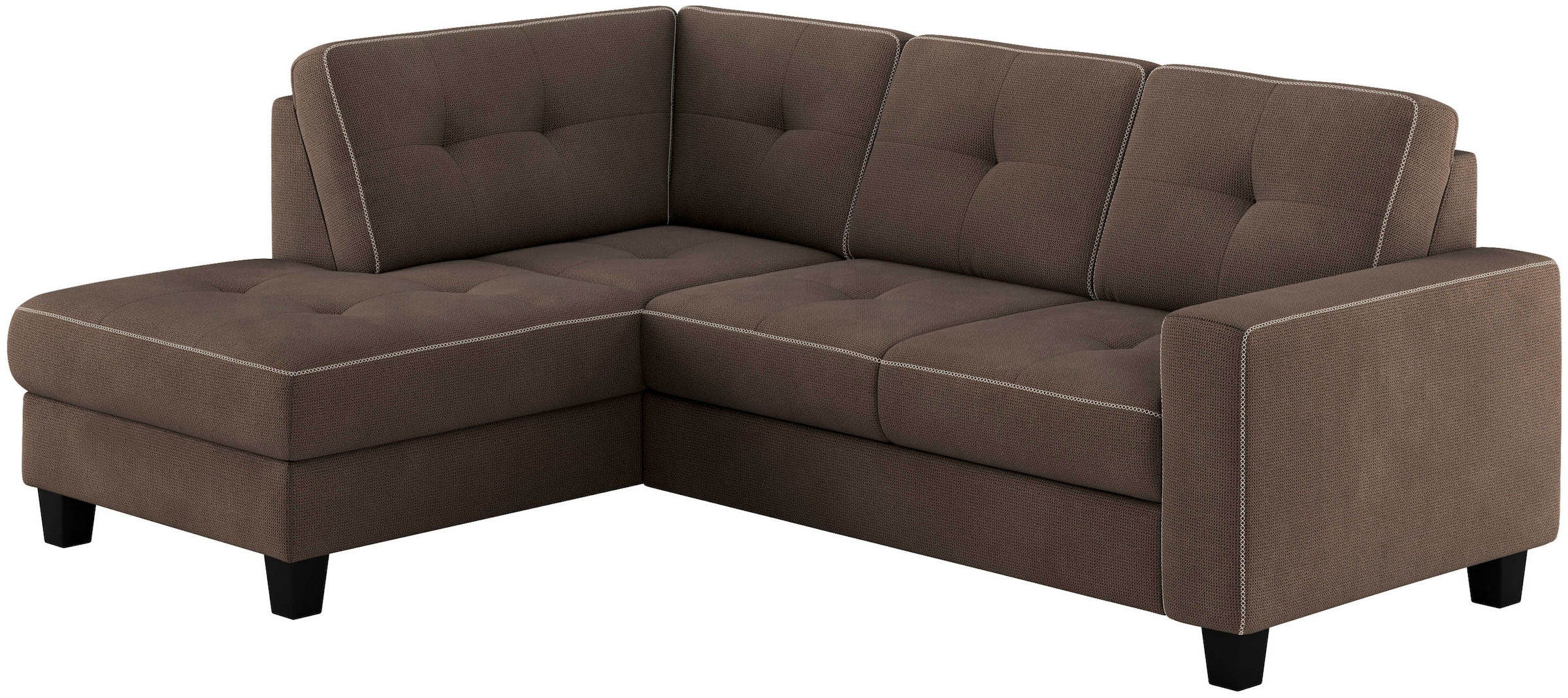 Places of Style Ecksofa »Varese«, Kreuznaht in beige