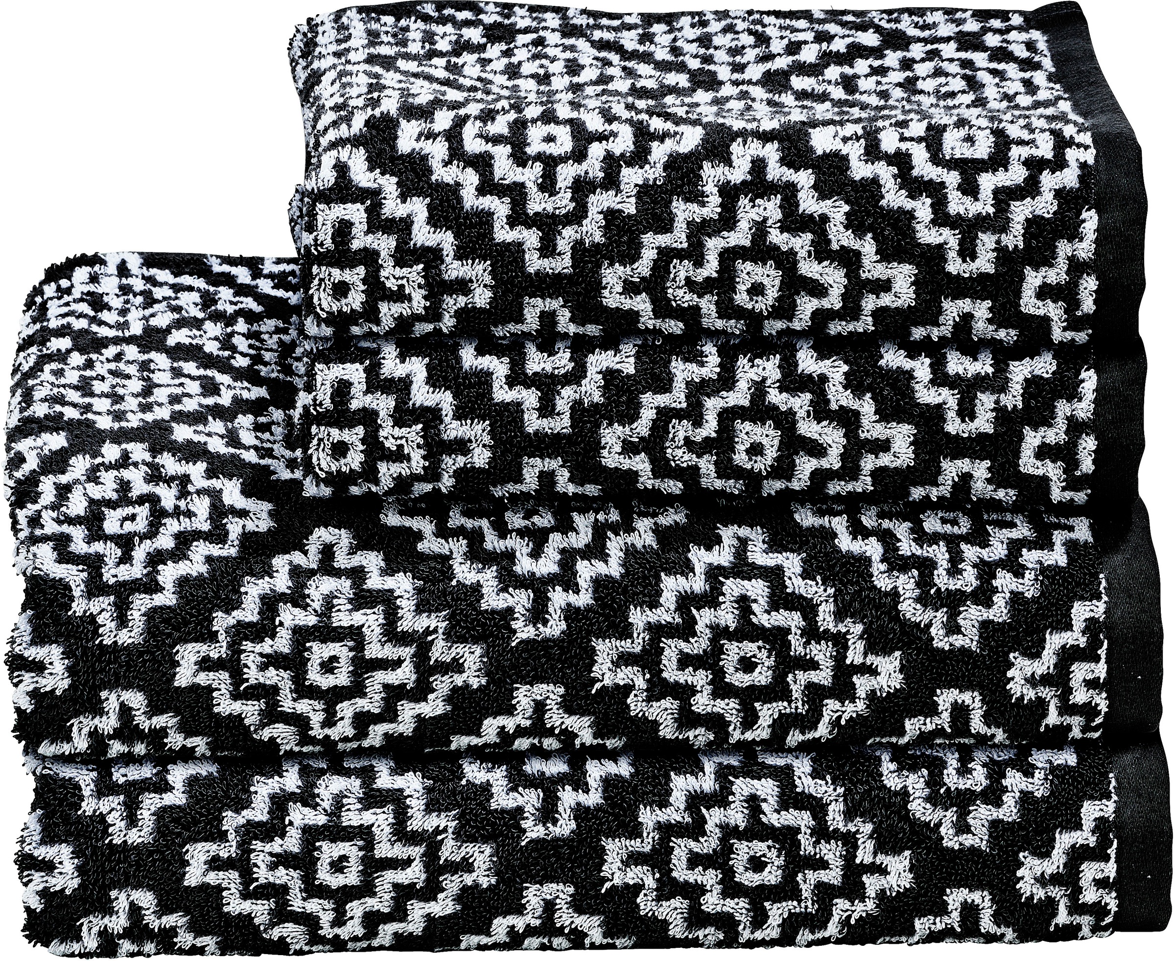 Image of done.® Handtuch Set »Daily Shapes Boho«, Set, 4 tlg., Jacquard-Walkfrottier, Jacquardgewebe, modernes Rauten Muster, in verschiedenen Set Varianten erhältlich bei Ackermann Versand Schweiz