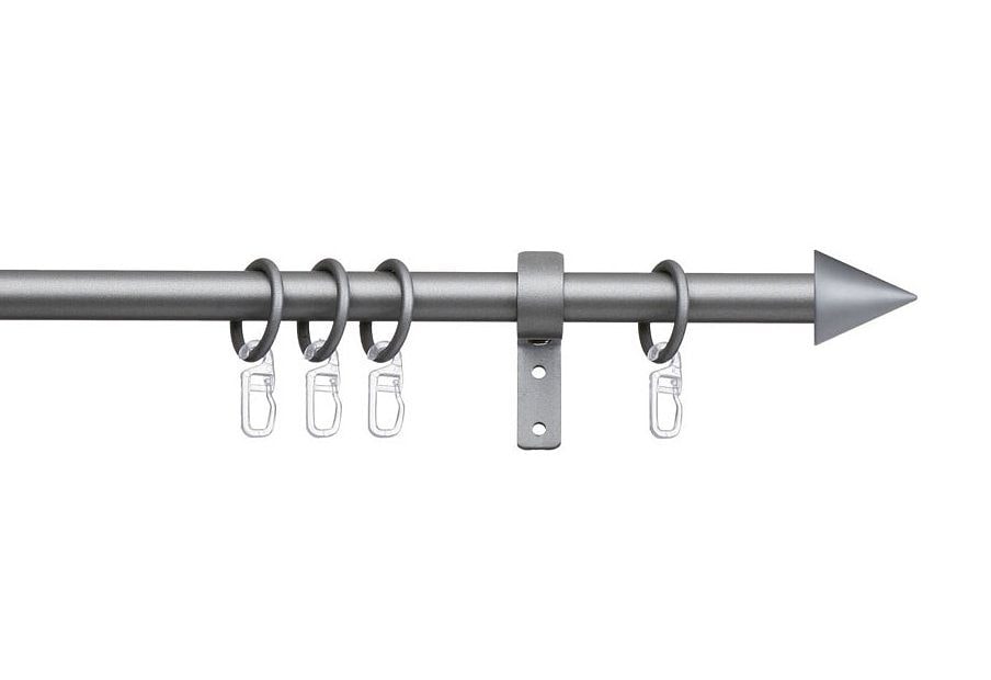 Image of indeko Gardinenstange "Kegel" Ø 16 mm 1 läufig-läufig Fixmass Komplett-Set inkl. Ringen und Montagematerial