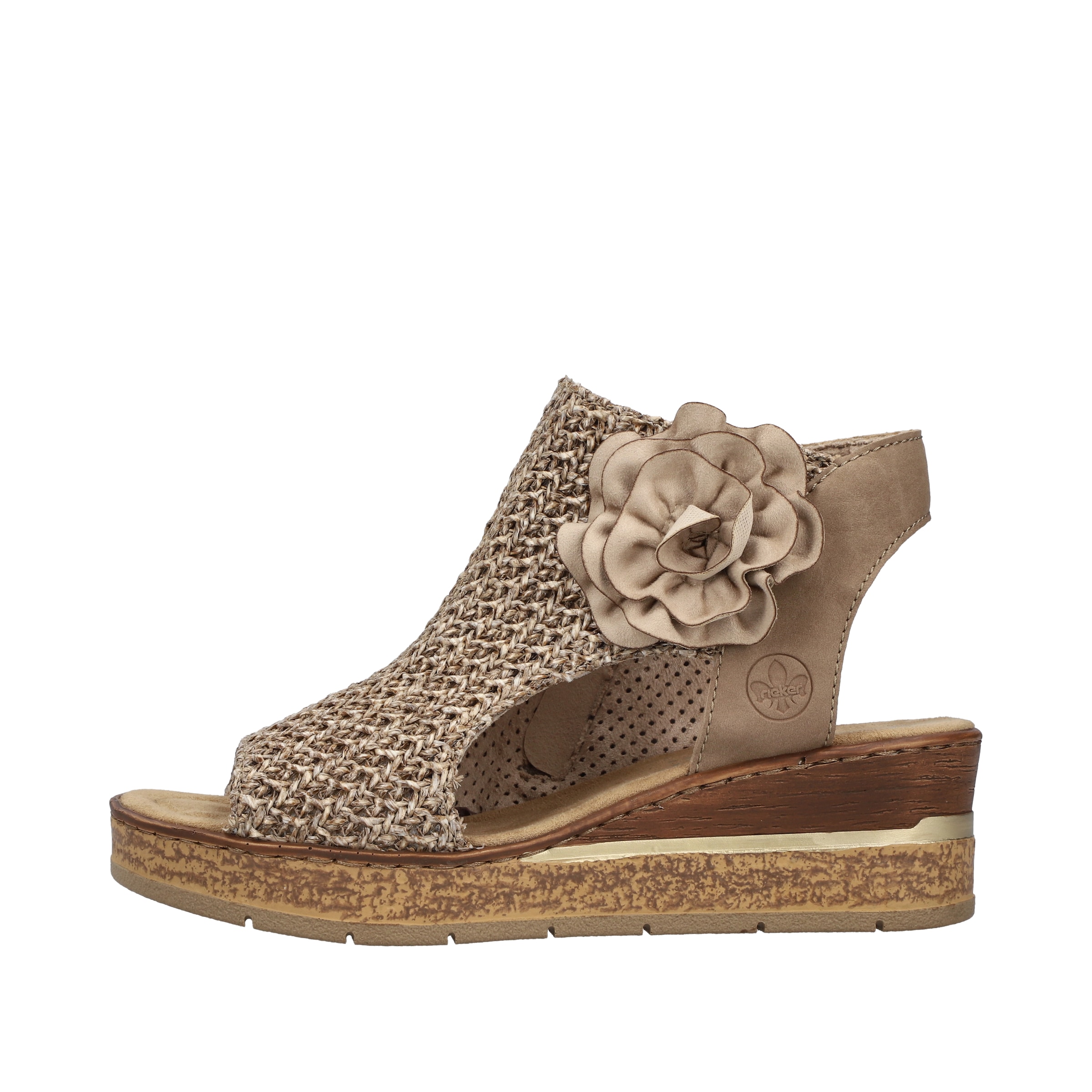 Rieker Sandales à tige  Sandale compensée, chaussure d'été, sandalette à plateforme avec fleur