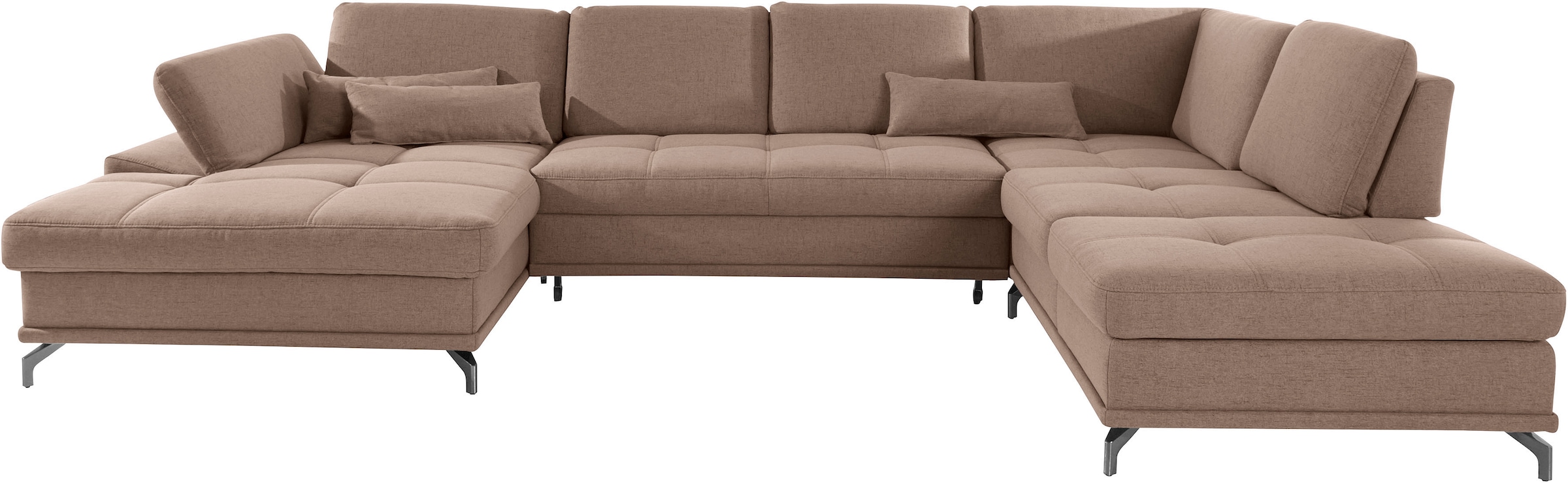 GOODproduct Paysage de salon »Costello U-Form, B: 363 cm mit Sitztiefen-, Armteilverstellung &« 3 Nierenkissen, optional Bettfunktion & Bettkasten