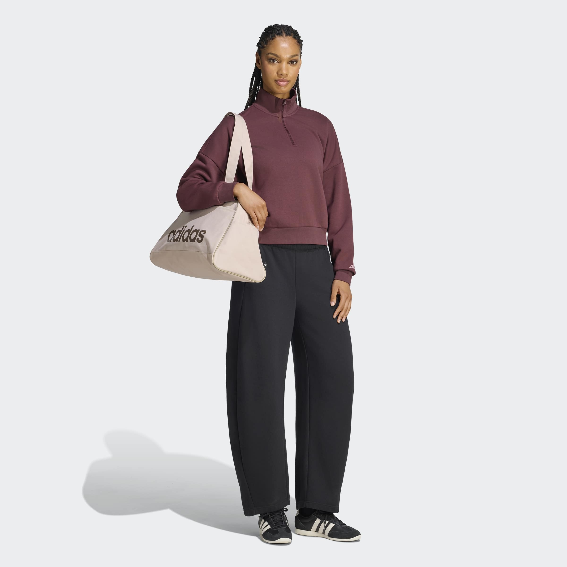 adidas Sportswear Sweatshirt »3-STREIFEN STUDIO FLEECE, REISSVERSCHLUSS BIS ZUR BRUST«
