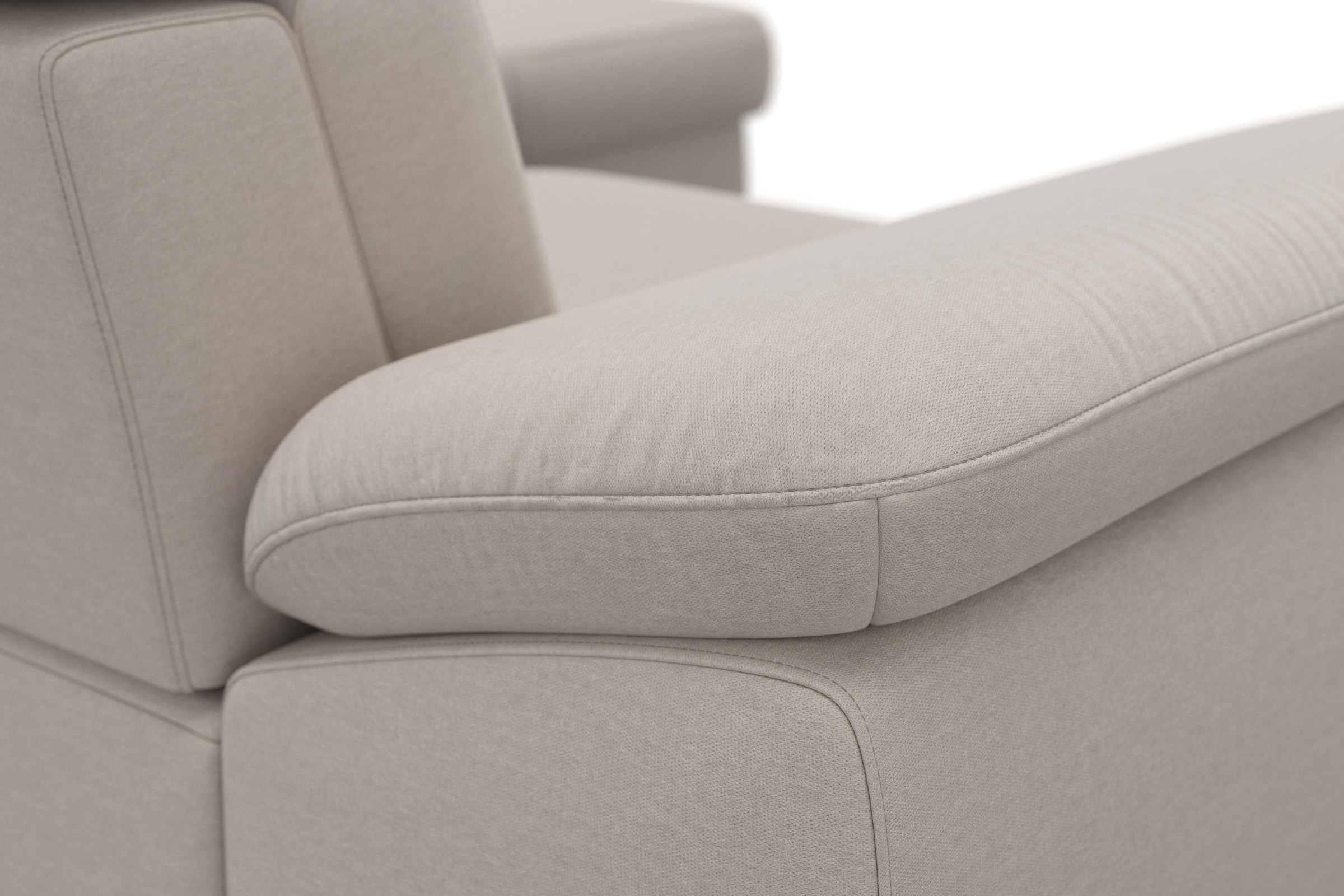 sit&more Ecksofa »Cabrio L-Form, mit Sitztiefenverstellung, Arm- und Kopfteilverstellung«, 3 Nierenkissen, Federkern, optional Bettfunktion und Stauraum