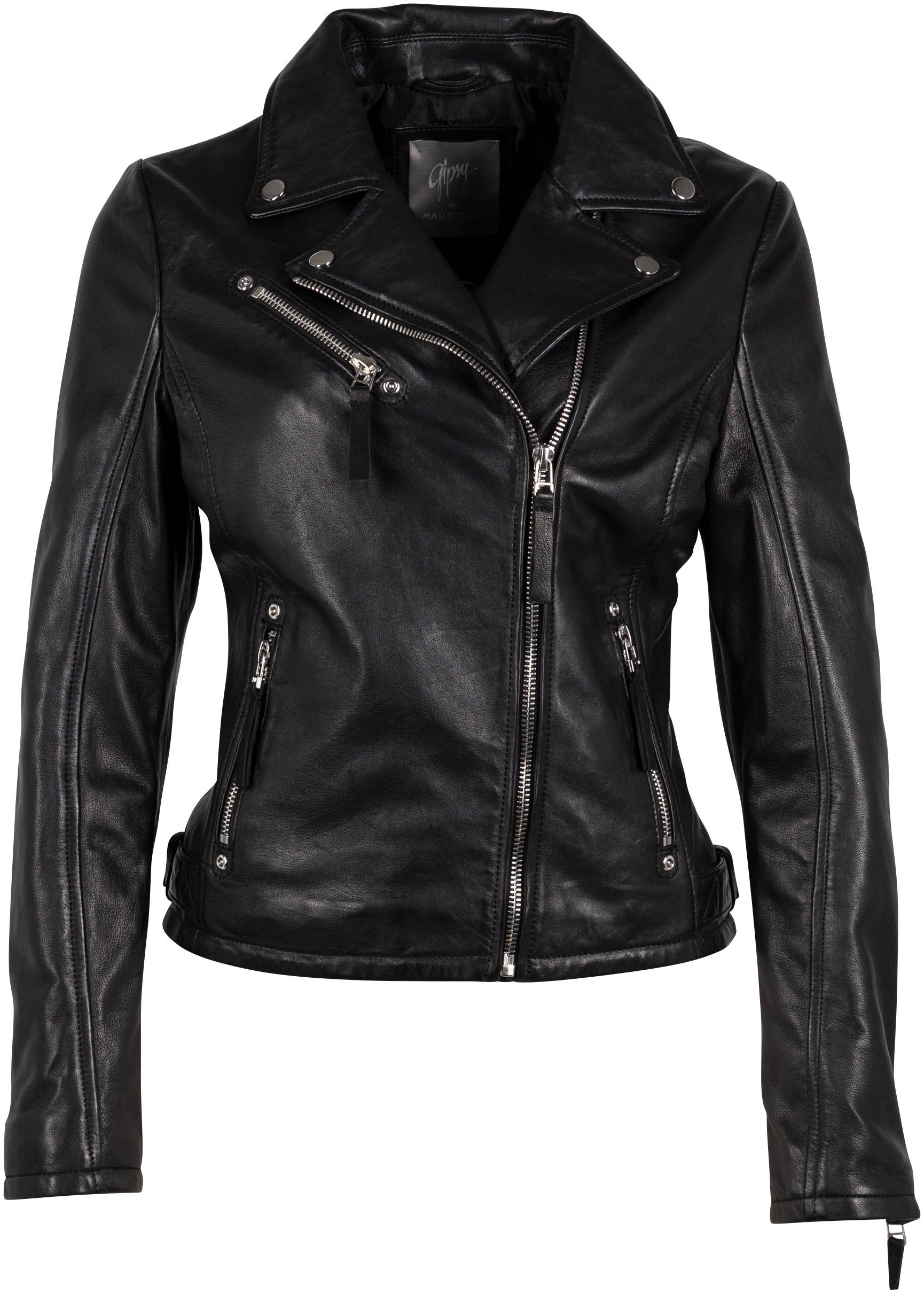 Mauritius Lederjacke »GWPasha«, im Biker-Style, asymetrischer Reissverschluss, verstellbare Riegel