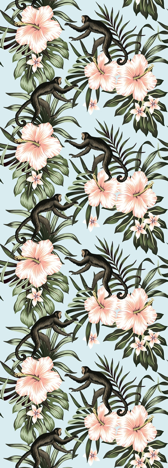 Image of queence Vinyltapete "Annika" Motiv bedruckt botanisch floral gemustert natürlich glatt 90x250cm, selbstklebend, kinderleichte Anbringung, Sticker
