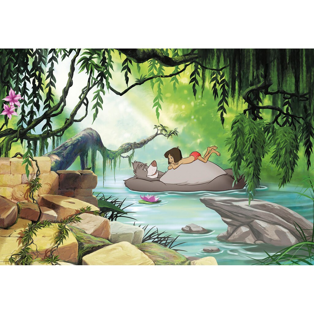 Komar Fototapete »Jungle book swimming with Baloo«, 368x254 cm (Breite x Höhe)