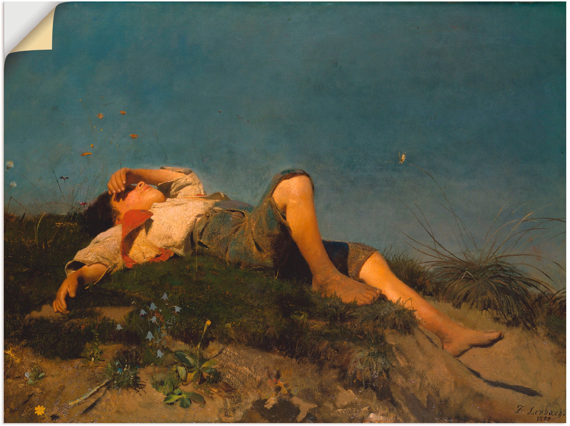 Image of Artland Wandbild »Hirtenknabe. 1860«, Kind, (1 St.), in vielen Grössen & Produktarten -Leinwandbild, Poster, Wandaufkleber / Wandtattoo auch für Badezimmer geeignet bei Ackermann Versand Schweiz