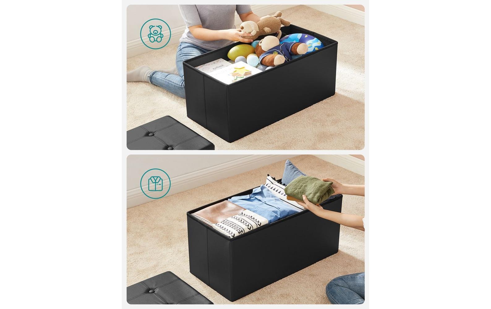 SONGMICS Sitztruhe »mit Aufbewahrung 76 x 38 cm Schwarz«