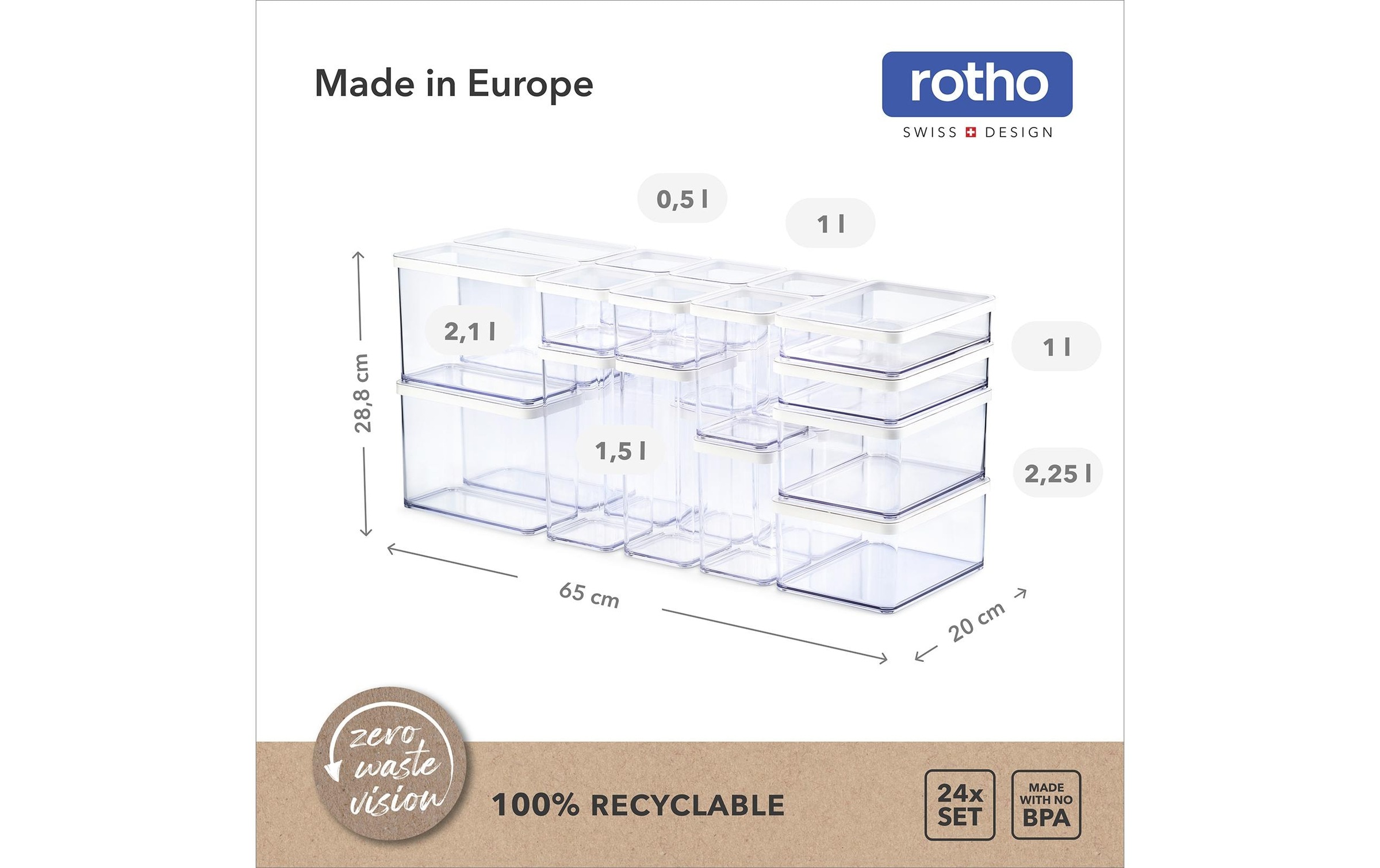 ROTHO Vorratsdose »Set Premium 24 tlg. Loft 27 l«