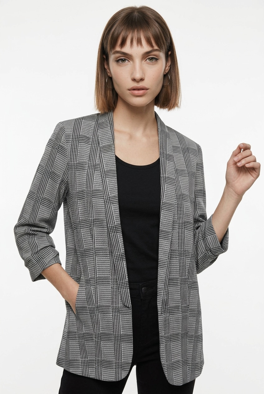 pieces Blazer chemisier »PCBOSELLA 3/4 PRINTED BLAZER NOOS« avec manches 3/4