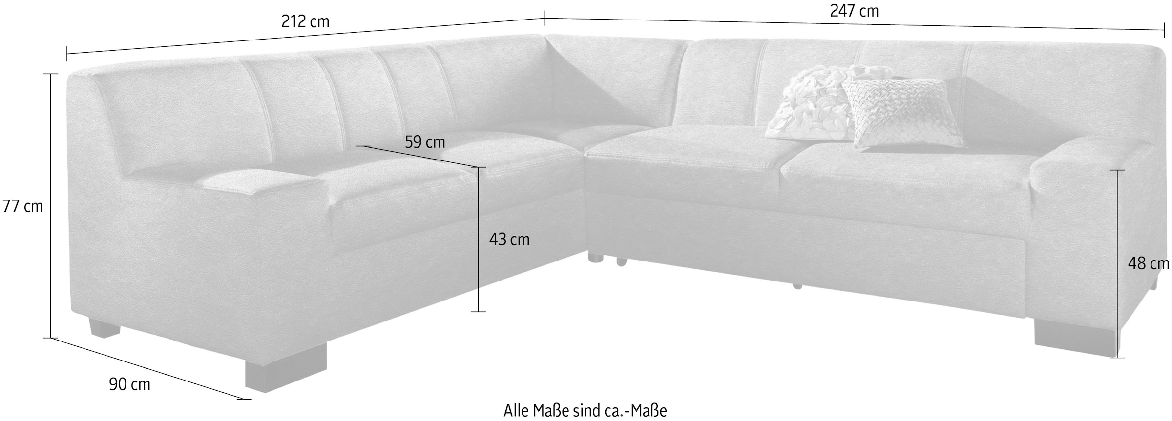 DOMO collection Ecksofa »Norma Top L-Form«, wahlweise mit Bettfunktion