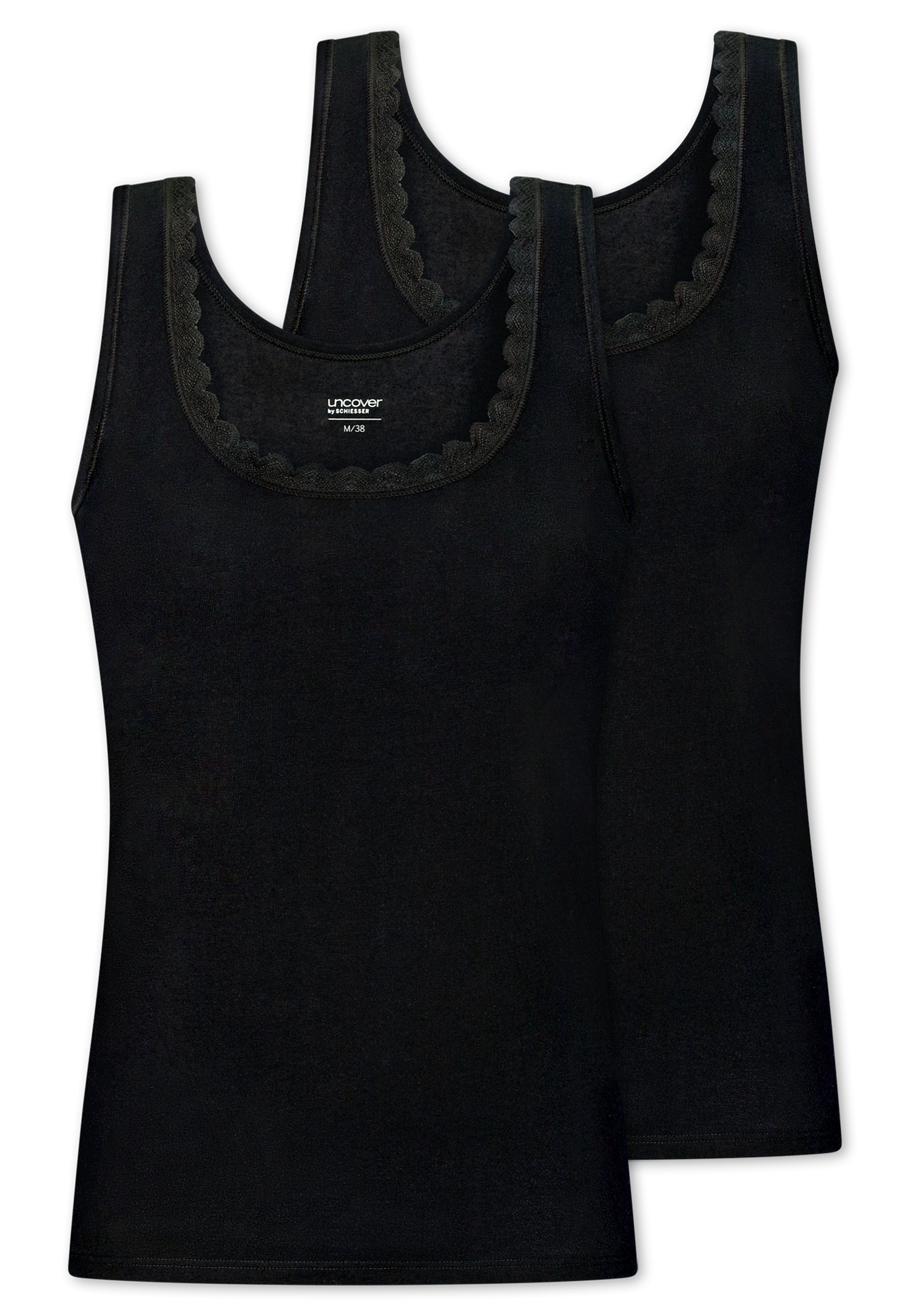 Image of uncover by SCHIESSER Trägertop "UNCOVER Cotton Lace" mit Rundhalsausschnitt und kleiner Häkelkante