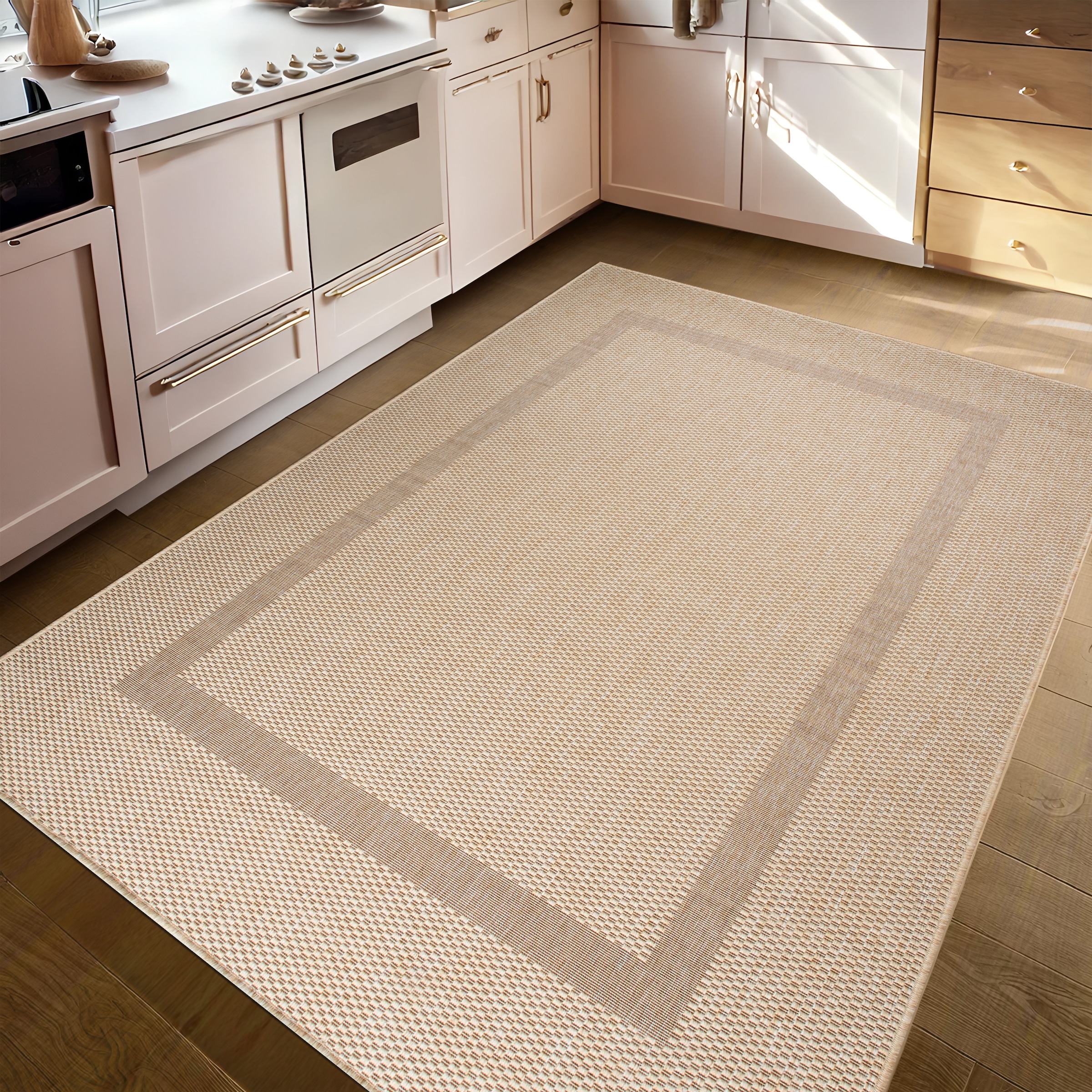 GOODproduct Teppich »Venedig Bordüre auch als Läufer erhältlich« rechteckig 3 mm Höhe In- und Outdoor geeignet, Sisal-Optik, Wetterfest & UV-beständig