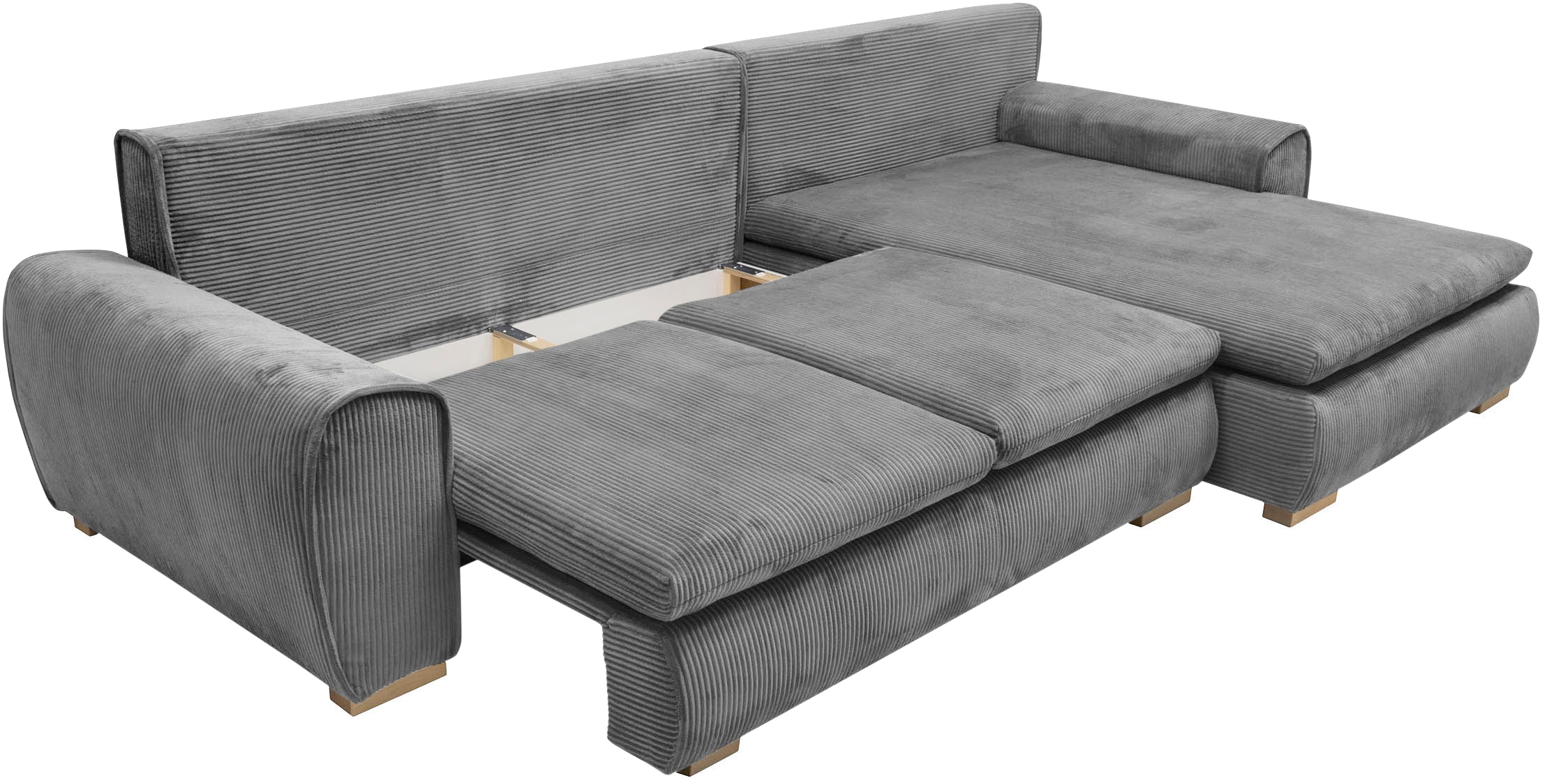 Home affaire Ecksofa »Katja L-Form, B: 325 cm - OTTO. Verlässliche Qualität.« mit Bettfunktion, Bettkasten & 4 Zierkissen
