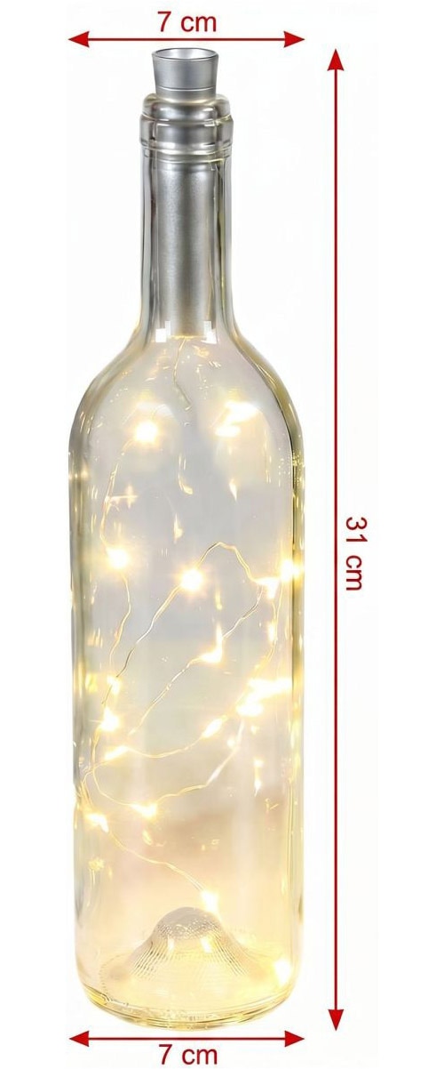 Ambiente Haus Lampe de table extérieure LED »Glasflasche mit LED-Licht 31cm« 1 cuis blanc chaud