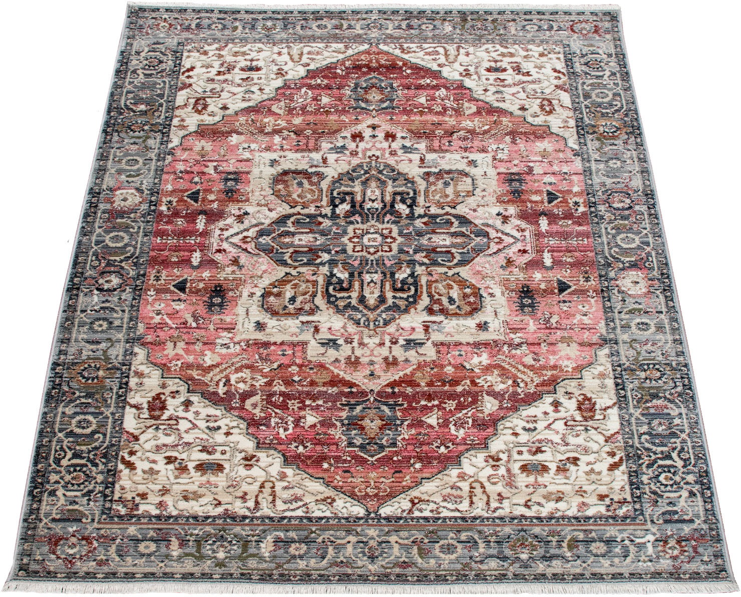 Image of Paco Home Teppich »Sena 459«, rechteckig, 7 mm Höhe, Kurzflor, Orient-Optik, mit Fransen, ideal im Wohnzimmer & Schlafzimmer bei Ackermann Versand Schweiz