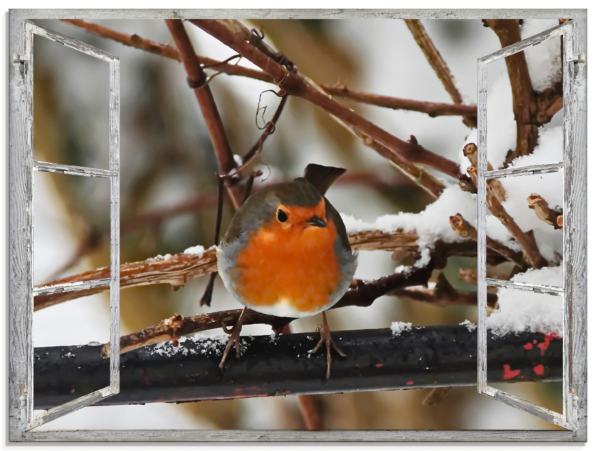 Image of Artland Glasbild »Fensterbild - Rotkehlchen«, Vögel, (1 St.) bei Ackermann Versand Schweiz