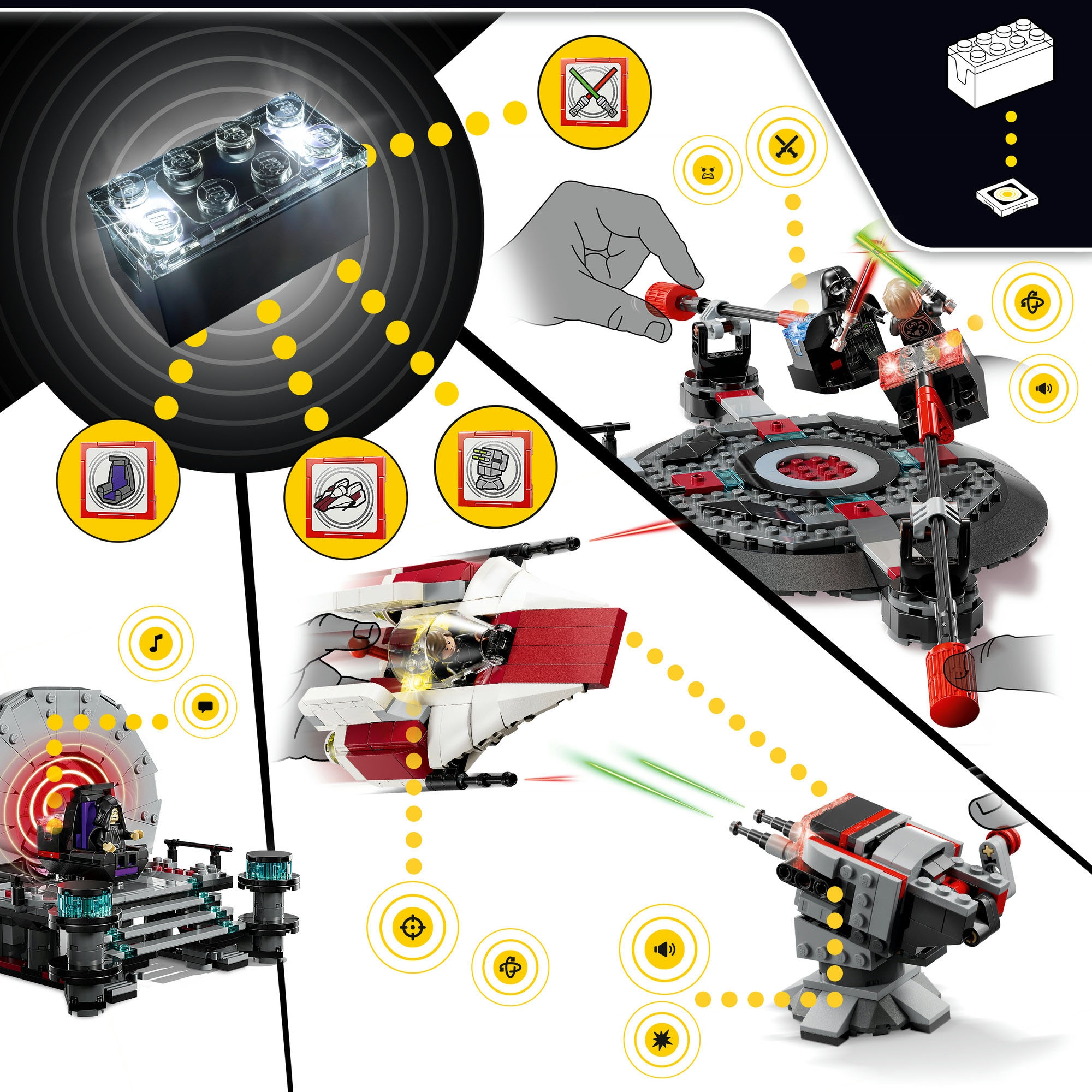 LEGO® Pions de construction »SMART Play: A-Wing und das Duell im Thronsaal (75427), LEGO Star Wars™« inklusive SMART Brick; mit Licht- und Soundeffekten
