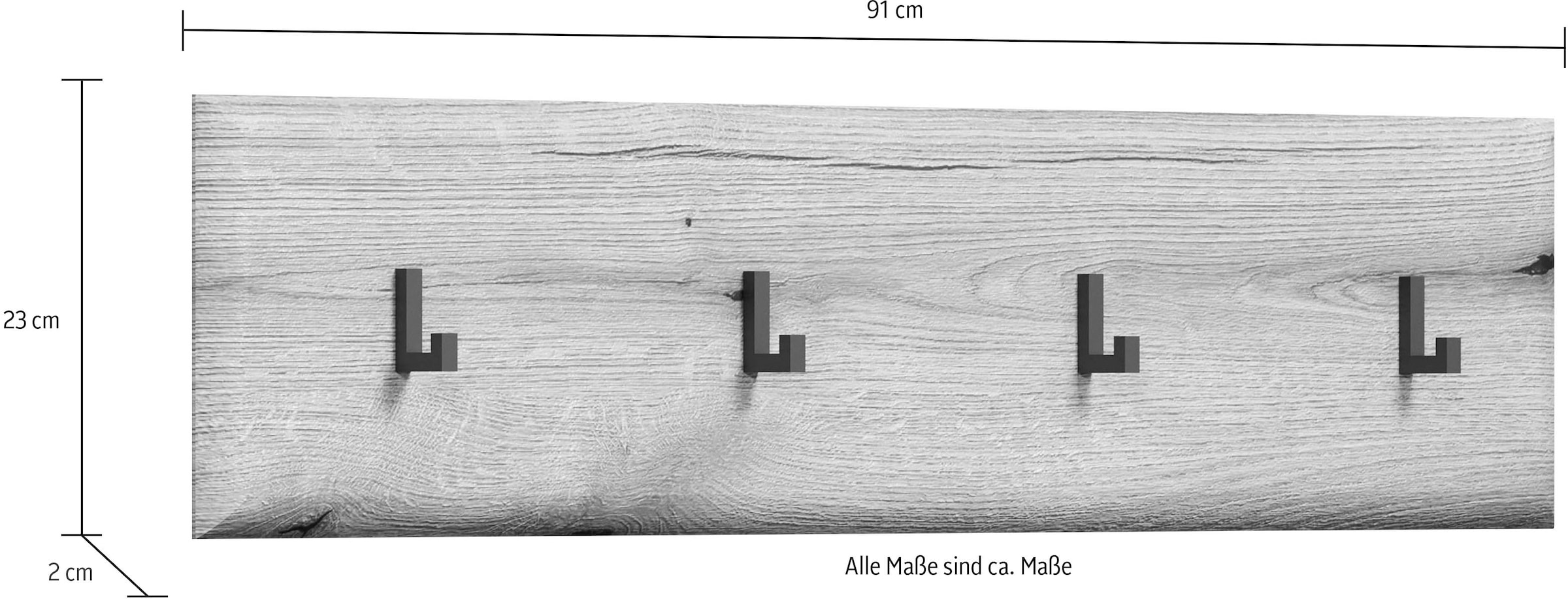 INOSIGN Wandboard »Marlon«, (Packung, 1 St.), Masse (B/H/T in cm): (91/80/2) - Farbe: Weiss Hochglanz und Eiche
