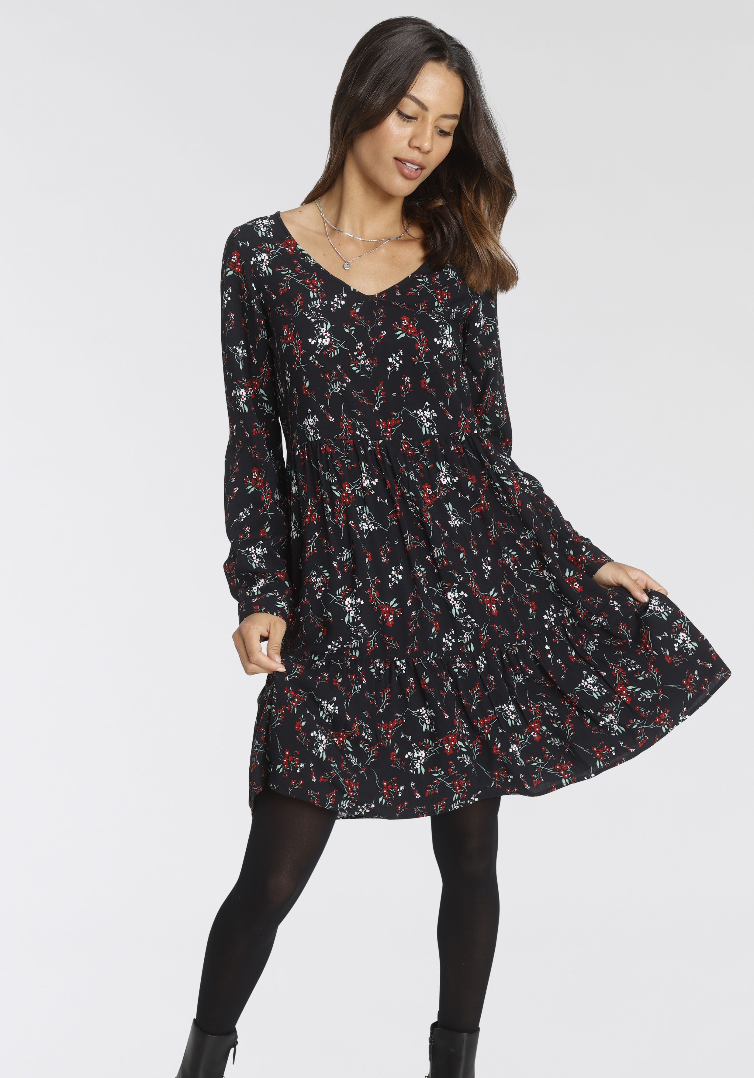 Blusenkleid, mit Volants