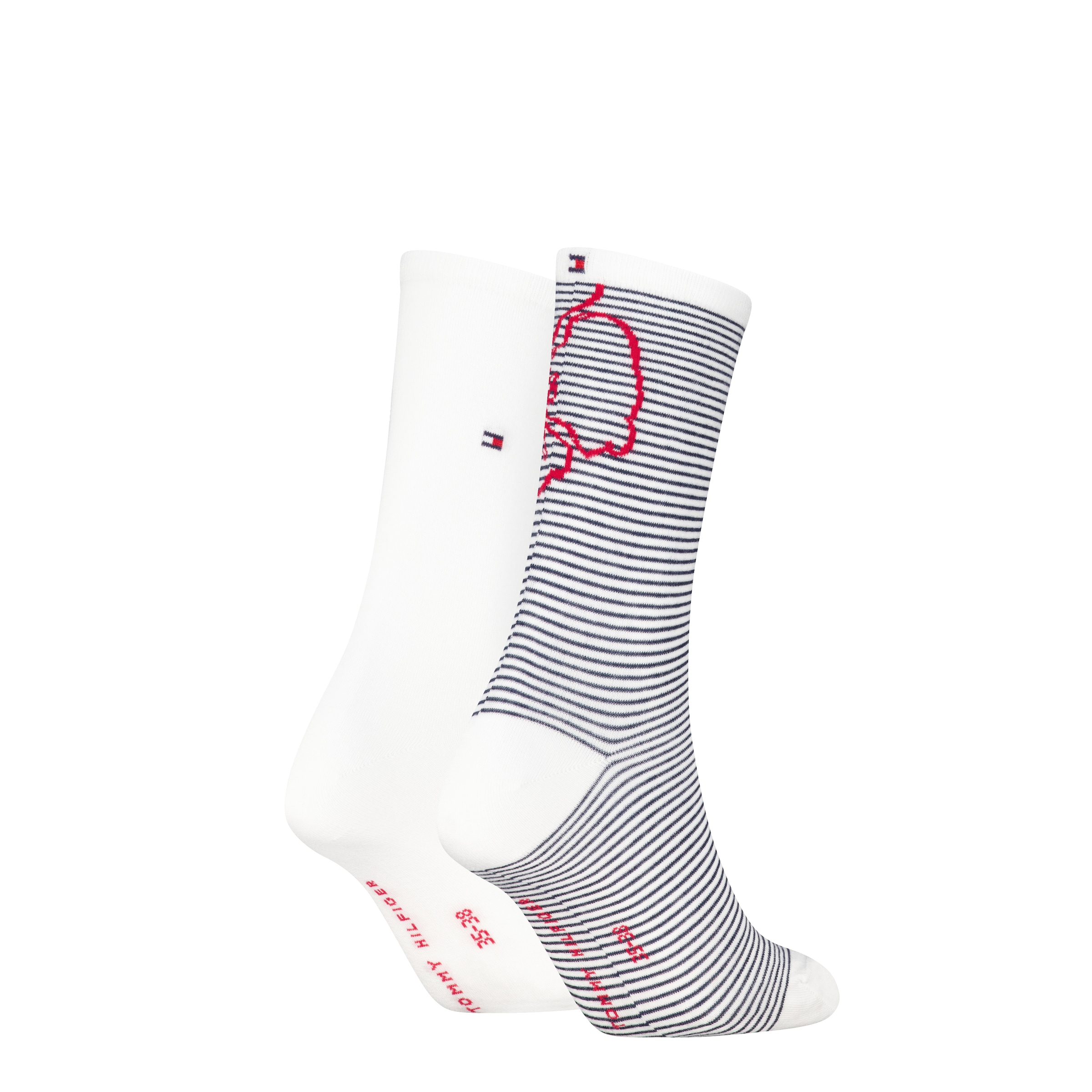 Tommy Hilfiger Chaussettes »TH WOMEN SOCK 2P FLOWER STRIPE« 2 Paar, 