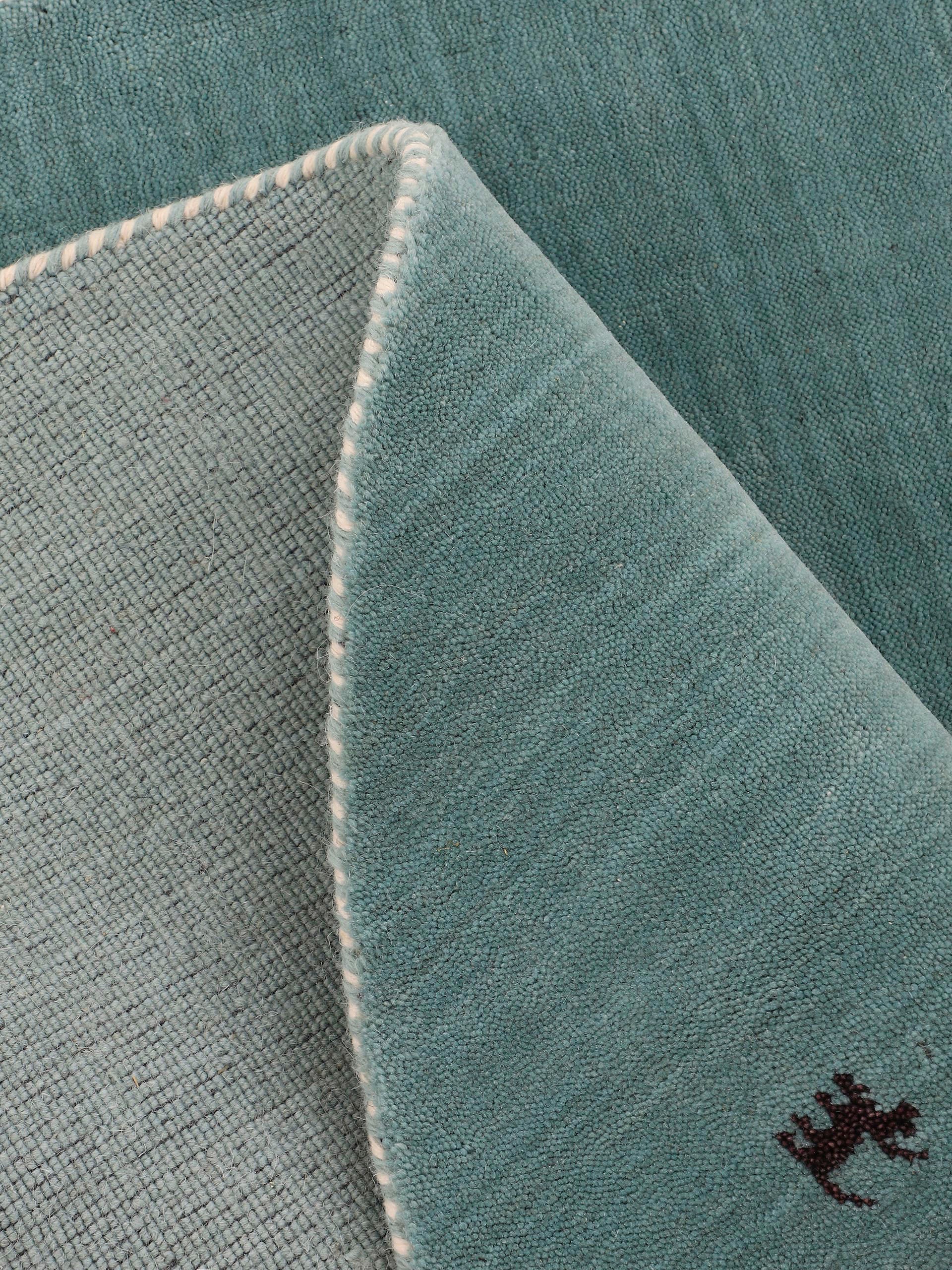 carpetfine Wollteppich »Gabbeh Uni, auch als Läufer erhältlich«, rechteckig, 15 mm Höhe, reine Wolle, handgewebt, Gabbeh Loom Tiermotiv, grosse Farbauswahl