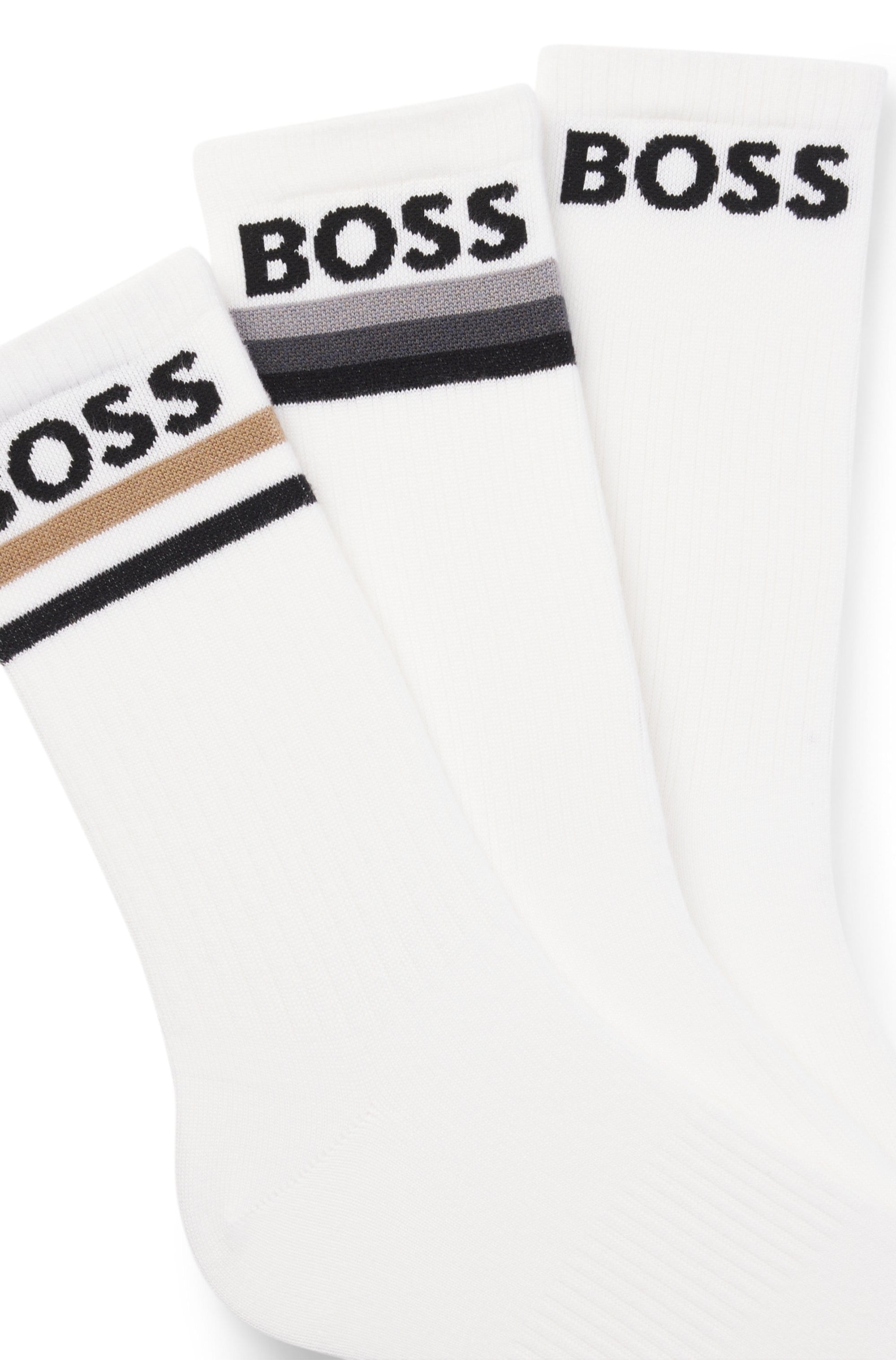 BOSS Chaussettes basiques »3PQS PiquetStripe VI« 3 Couple tlg. en mélange bambou avec logos
