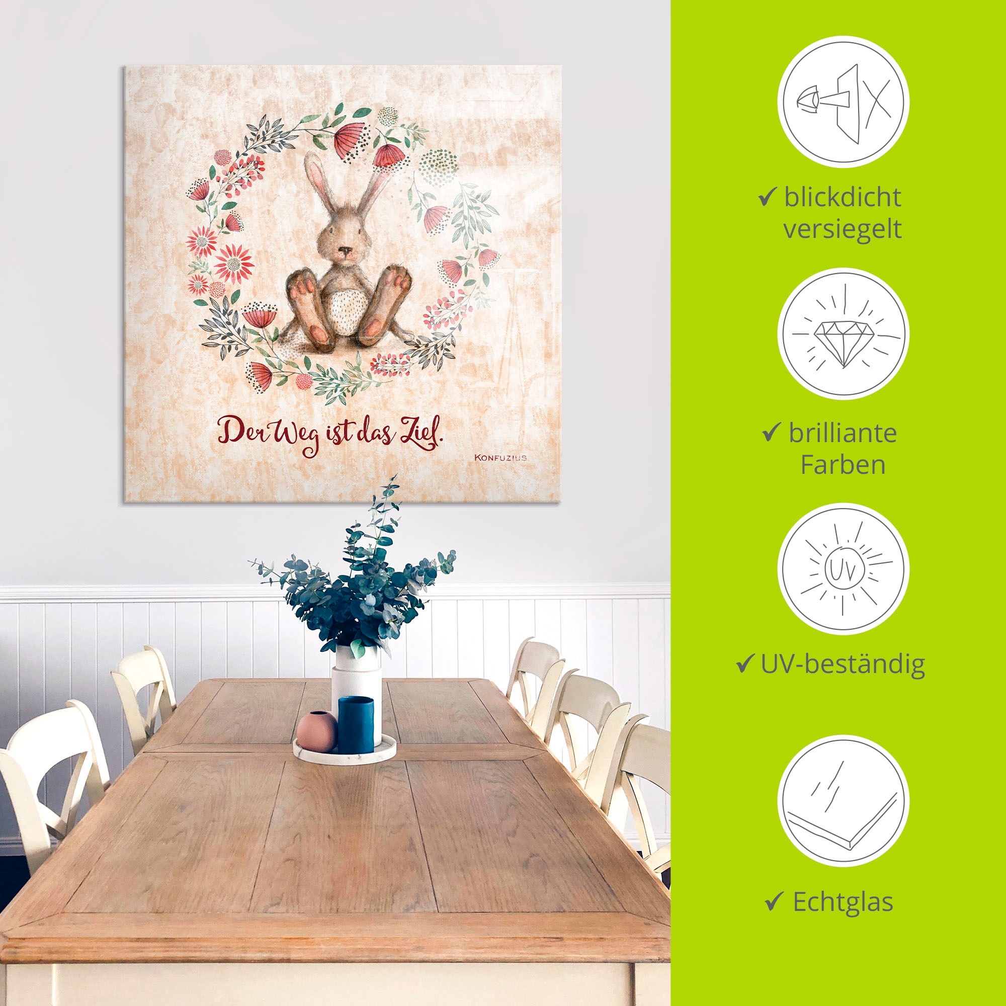 Artland Tableau en verre »Lebensweisheit Das Ziel« 1 cuis tlg. in verschiedenen Grössen