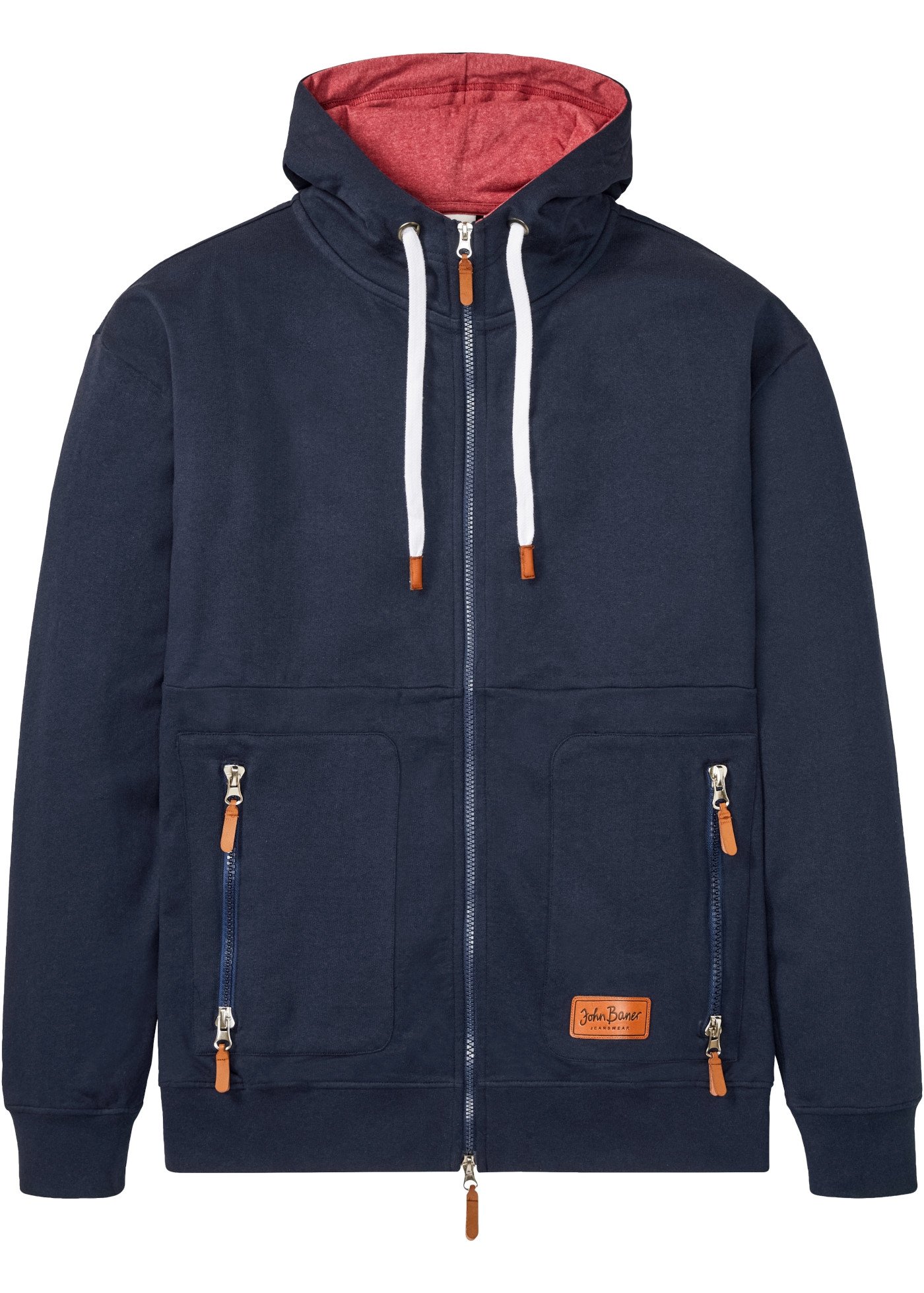 bonprix Kapuzensweatjacke innen weich angeraut, Loose Fit, mit 2 Taschen