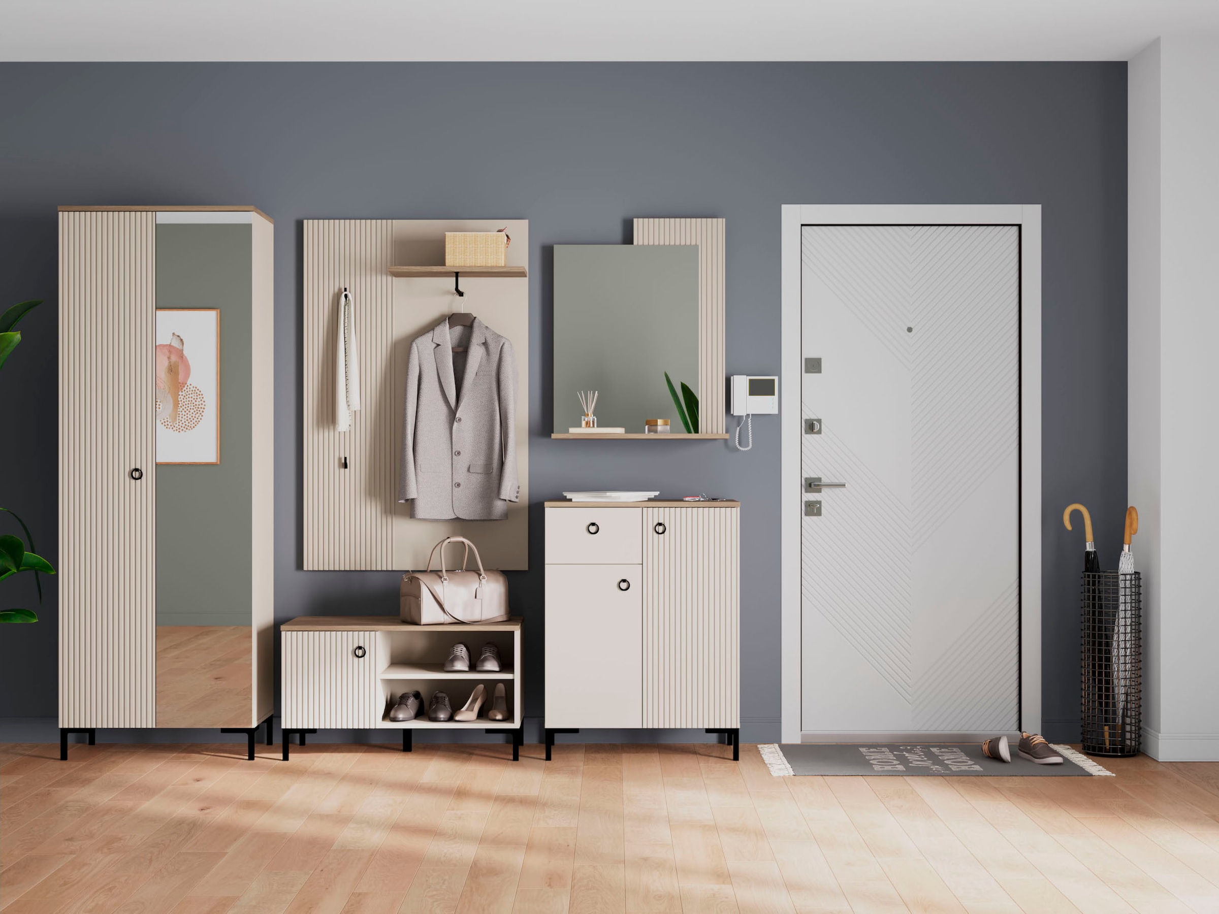Home affaire Sitzbank »Luminara« 1 Stk. tlg. Schuhbank mit Platz für bis zu 3 Schuhpaare - (B/T/H) 85/41/49 cm